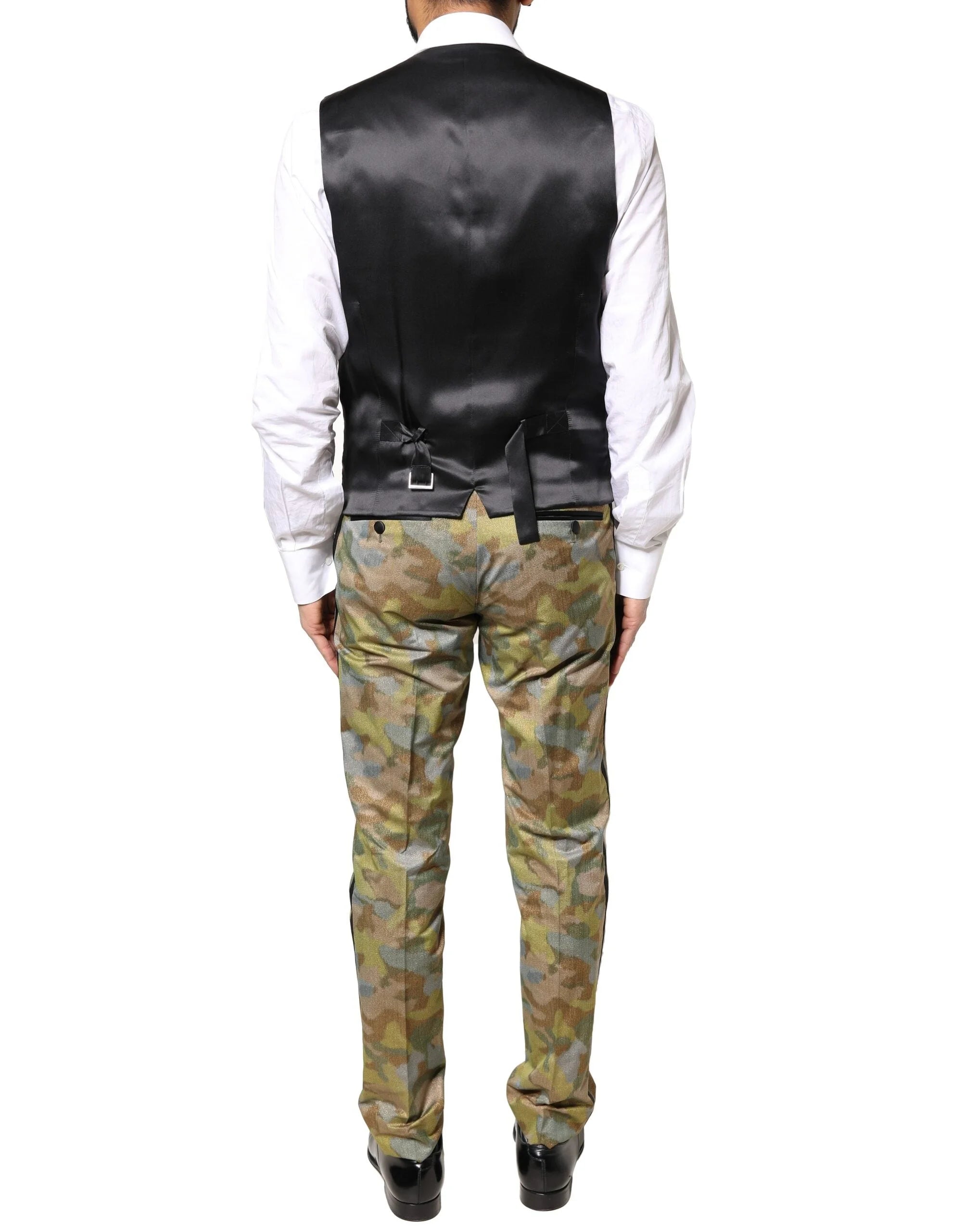 Dolce & Gabbana Multicolor Camouflage SICILIA 3 Piece Suit - IT48 | M - Pant Suits