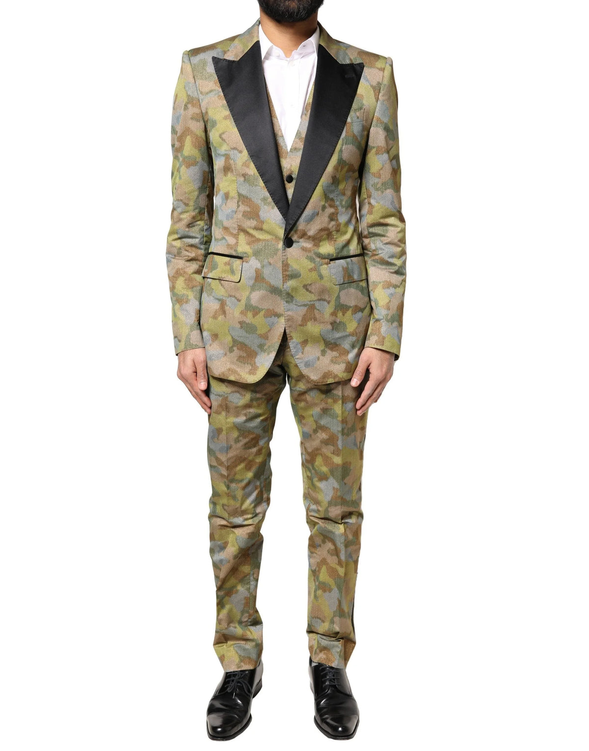 Dolce & Gabbana Multicolor Camouflage SICILIA 3 Piece Suit - IT48 | M - Pant Suits