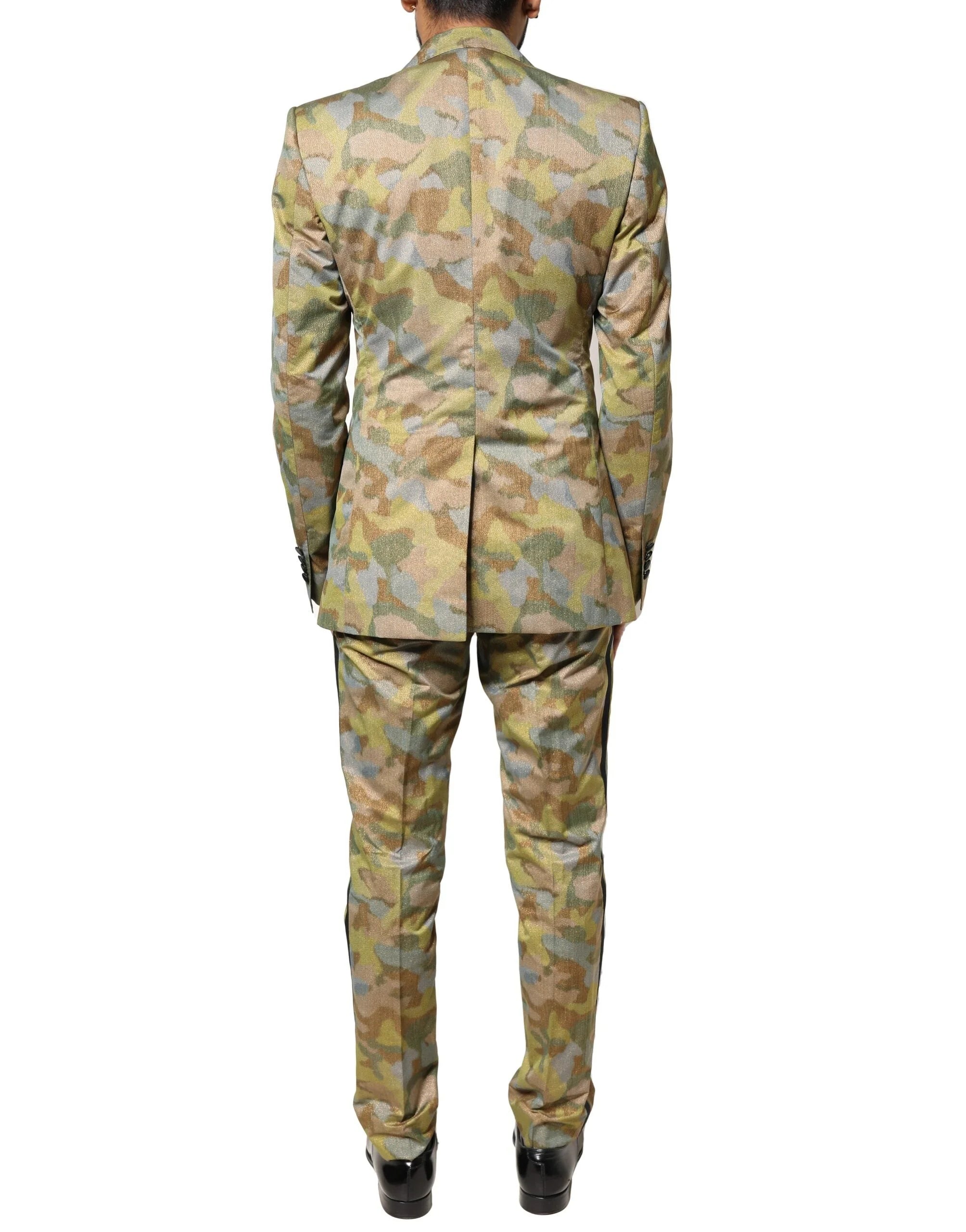 Dolce & Gabbana Multicolor Camouflage SICILIA 3 Piece Suit - IT48 | M - Pant Suits