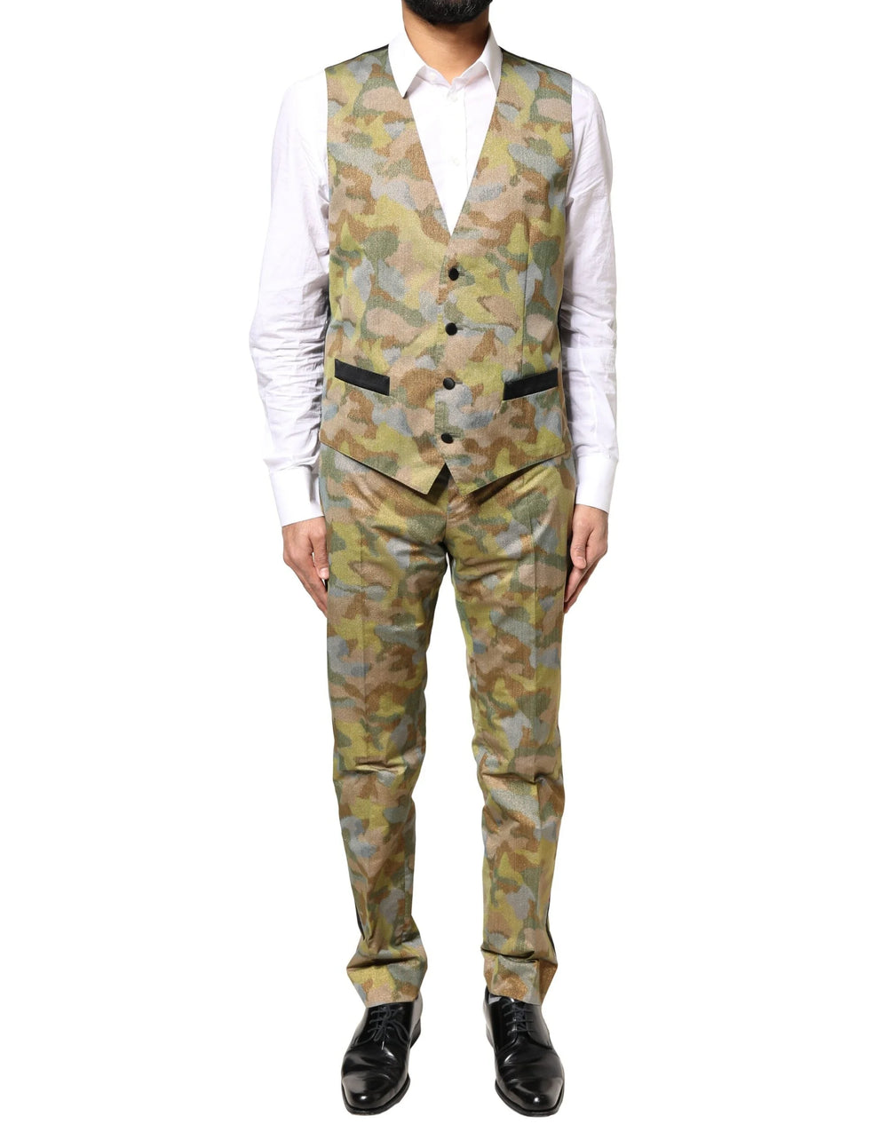 Dolce & Gabbana Multicolor Camouflage SICILIA 3 Piece Suit - IT48 | M - Pant Suits
