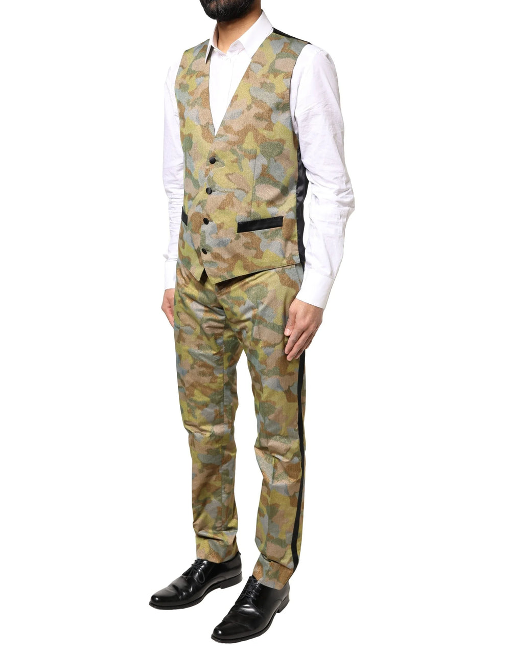 Dolce & Gabbana Multicolor Camouflage SICILIA 3 Piece Suit - IT48 | M - Pant Suits