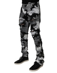 Dolce & Gabbana Multicolor Camouflage Tattered Skinny Denim Jeans - IT48 | M - Jeans