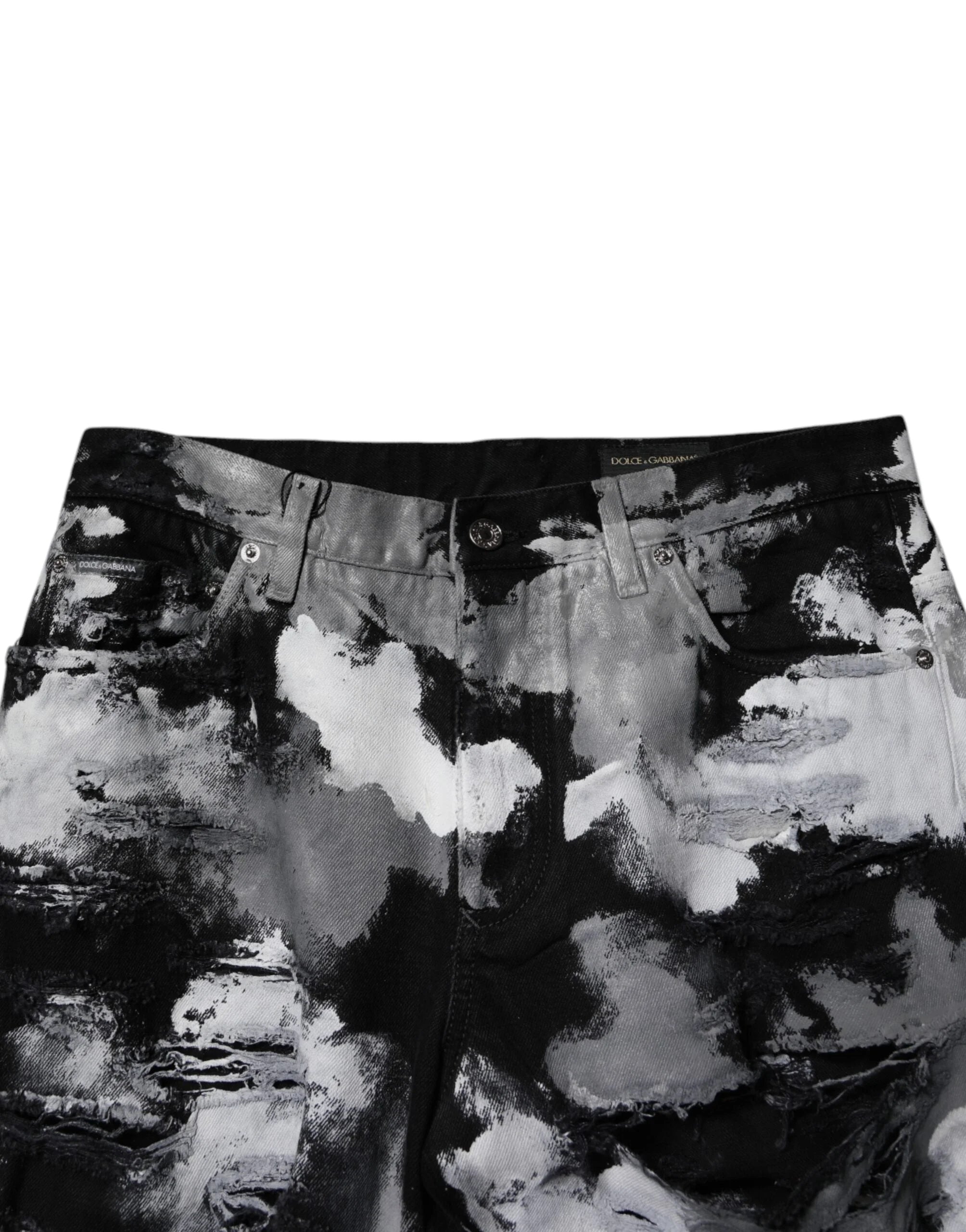 Dolce & Gabbana Multicolor Camouflage Tattered Skinny Denim Jeans - IT48 | M - Jeans