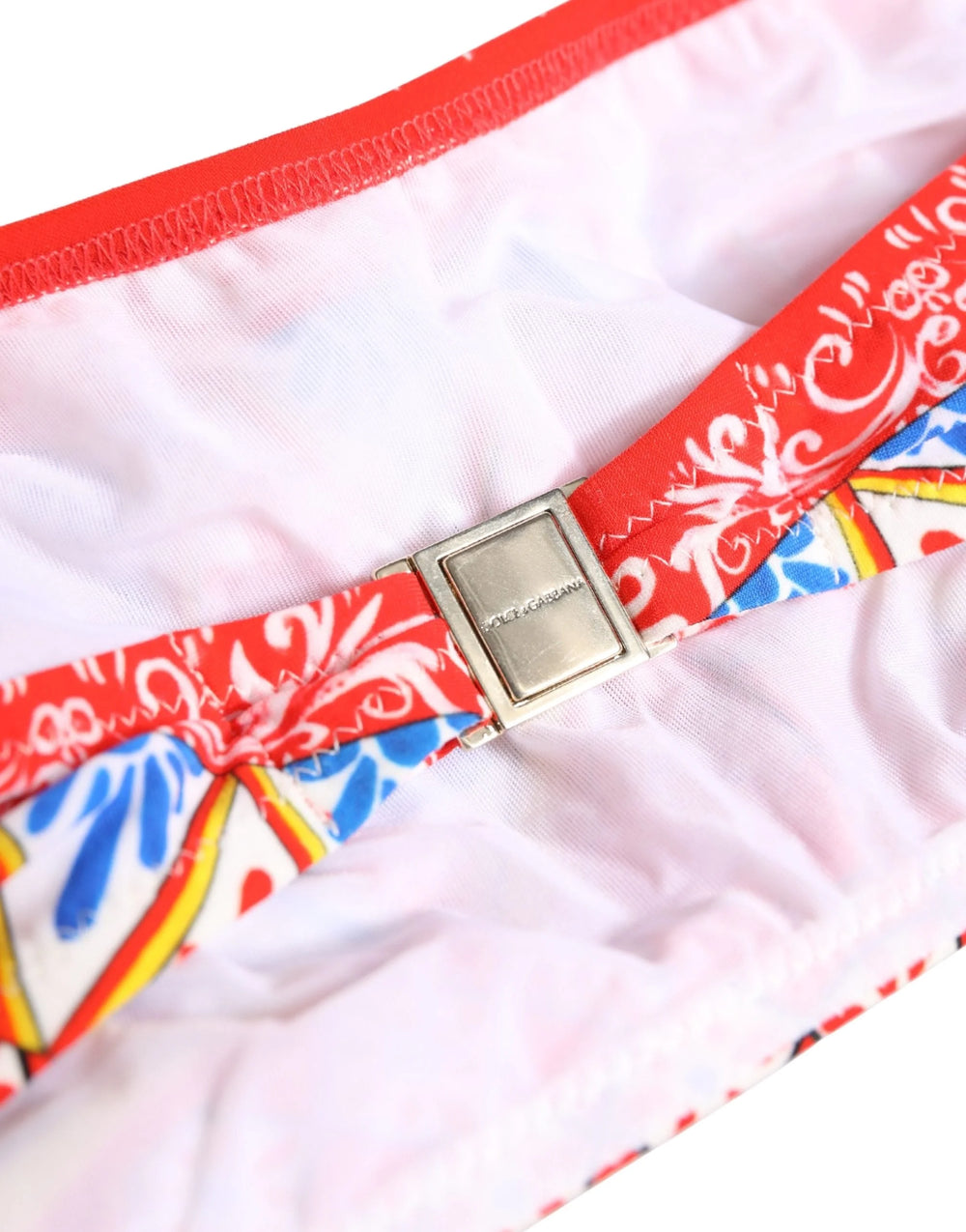 Dolce & Gabbana Vícebarevné plavky - top bandeau s motivem Carretto - IT2 | S