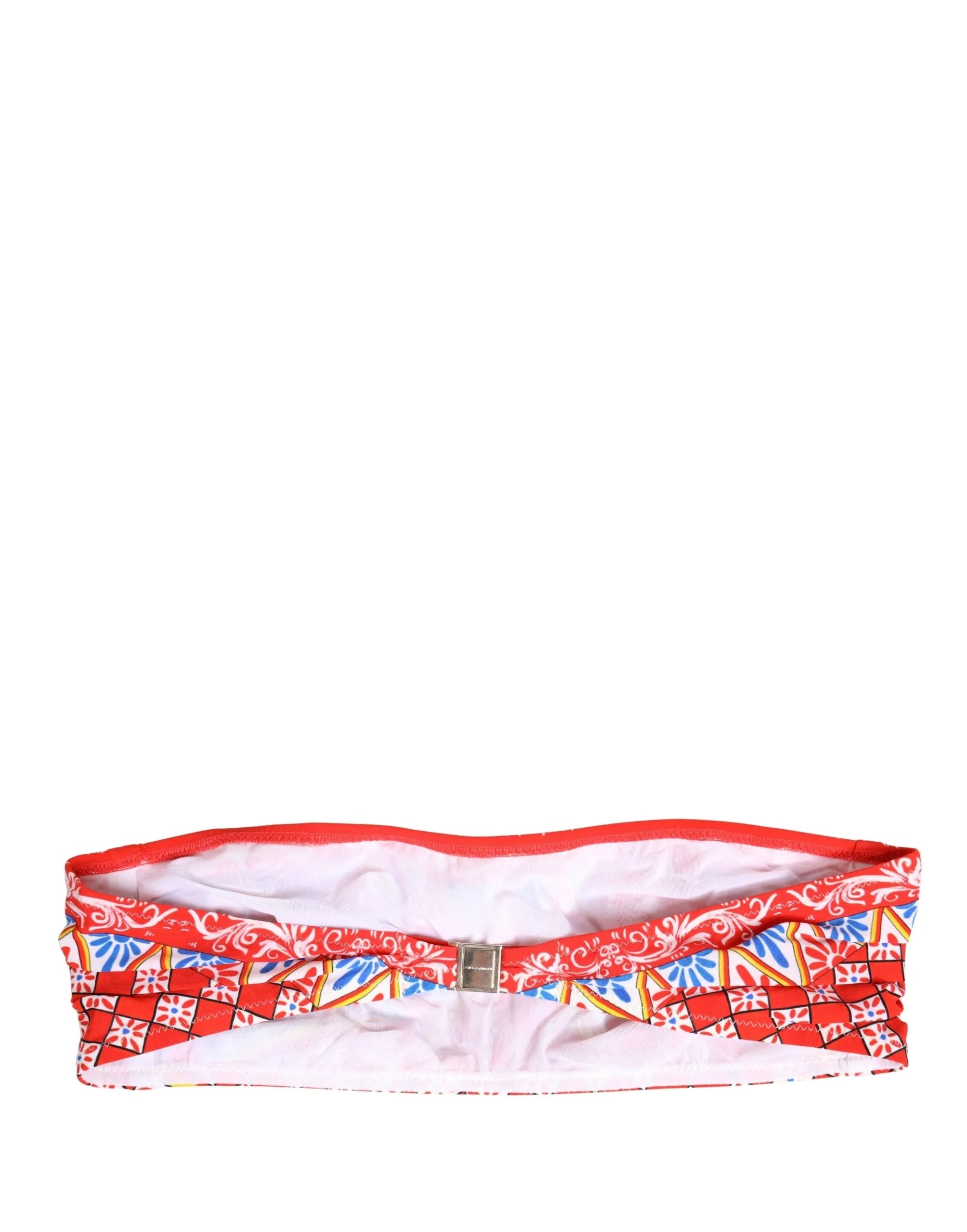 Dolce & Gabbana Vícebarevné plavky - top bandeau s motivem Carretto - IT2 | S