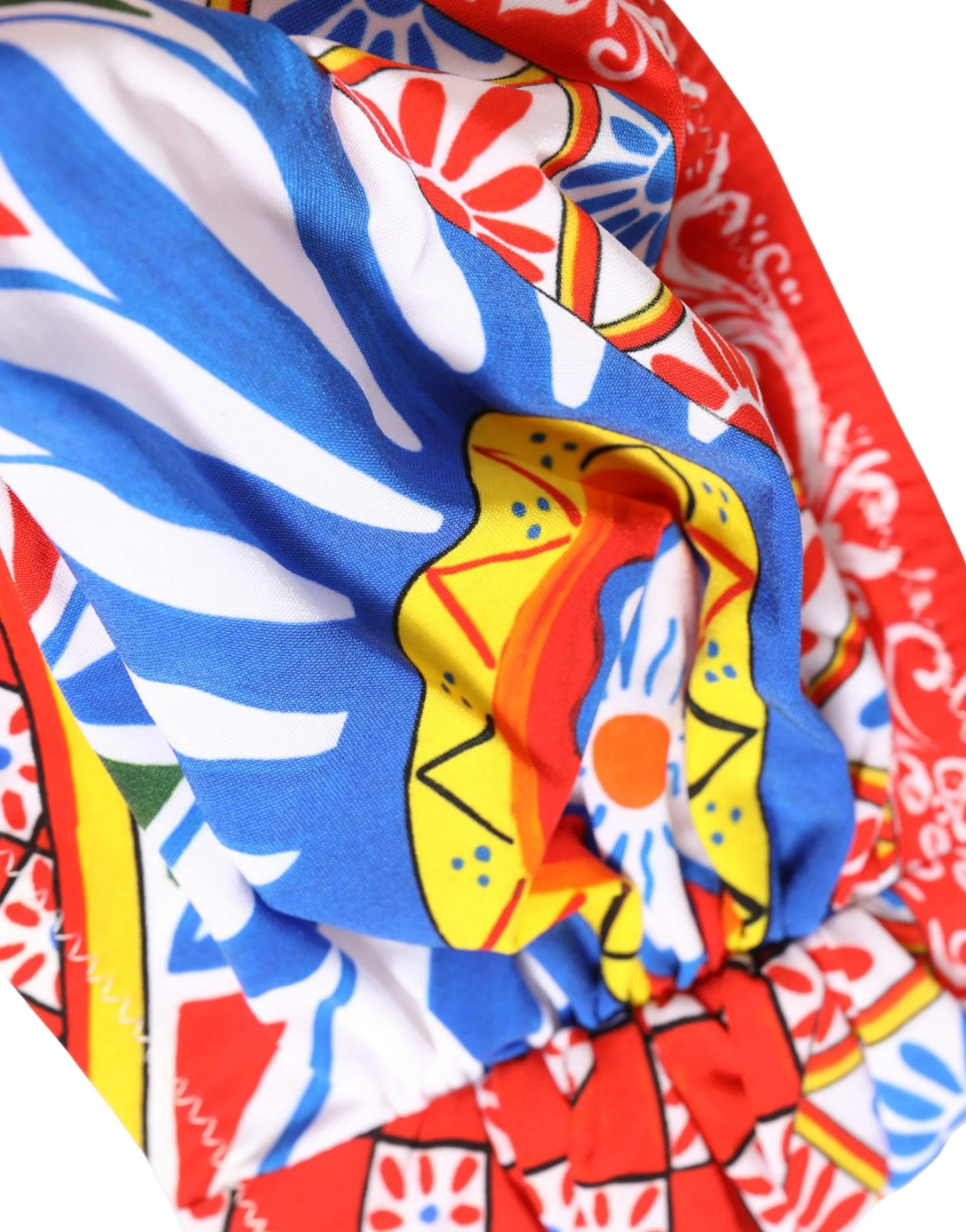 Dolce & Gabbana Vícebarevné plavky - top bandeau s motivem Carretto - IT2 | S