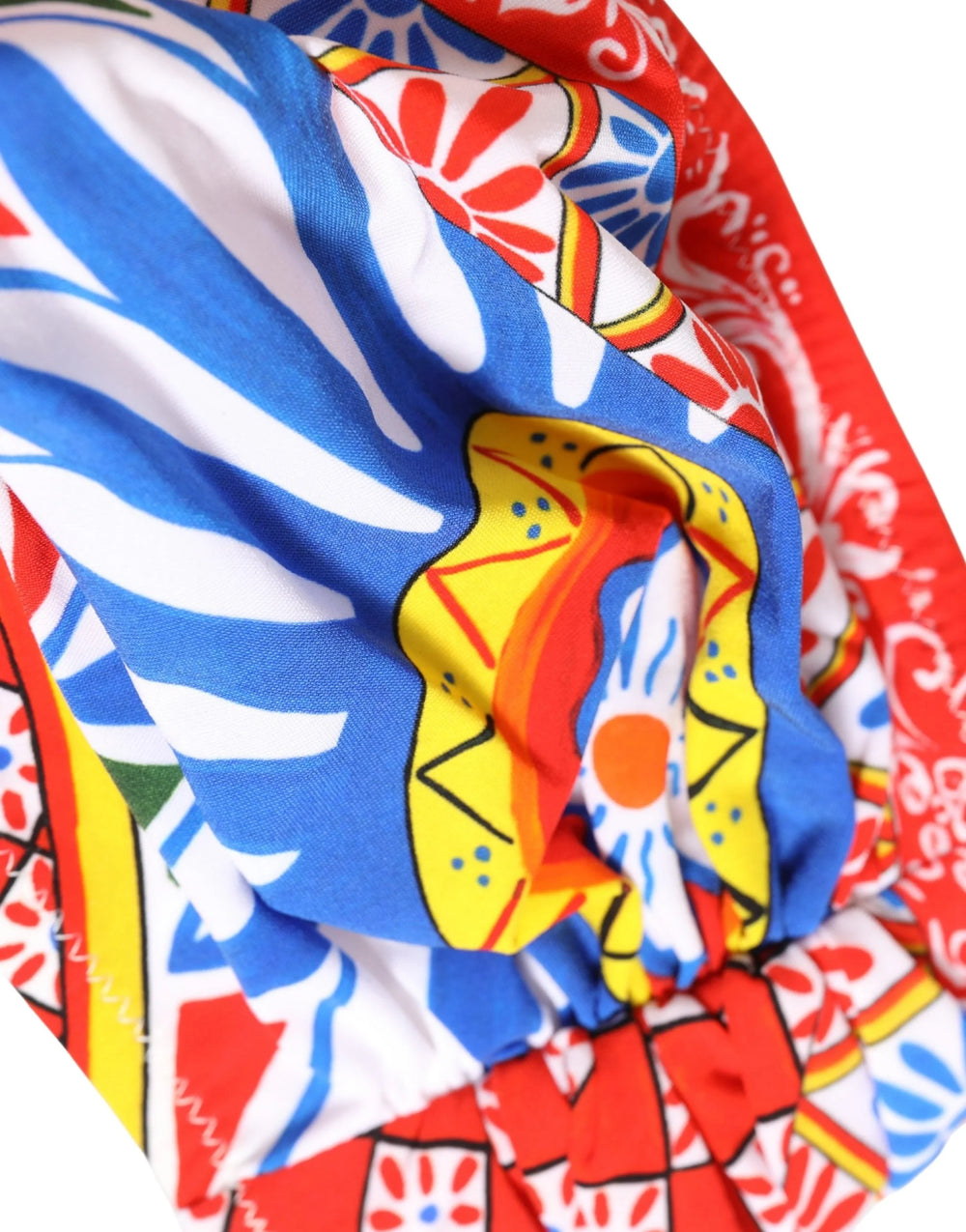 Dolce & Gabbana Vícebarevné plavky - top bandeau s motivem Carretto - IT2 | S