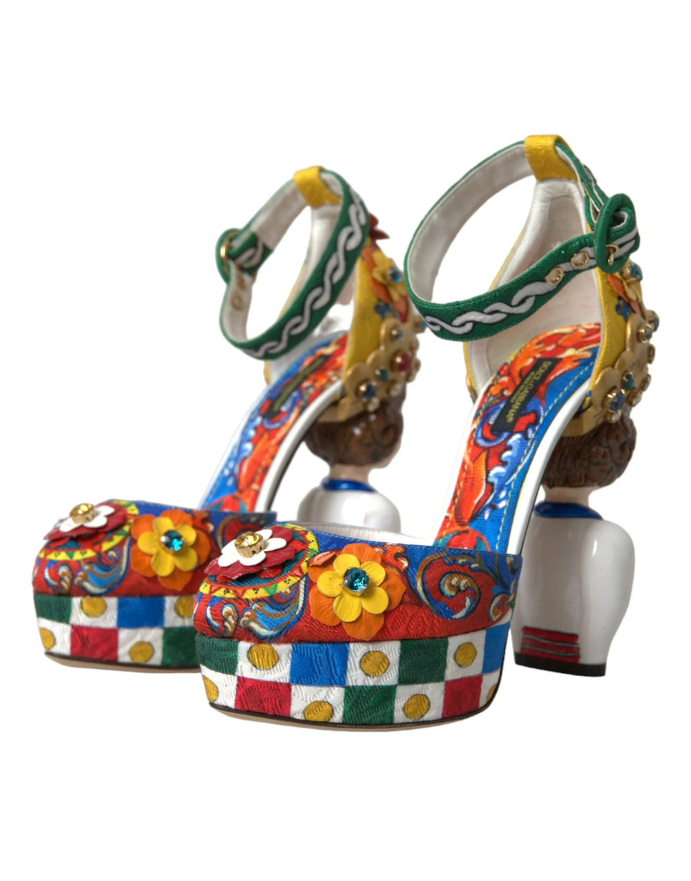 Dolce & Gabbana Multicolor Carretto Embellished Sandals Shoes - EU36.5/US6 - Sandals