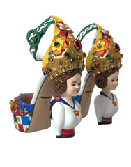 Dolce & Gabbana Multicolor Carretto Embellished Sandals Shoes - EU36.5/US6 - Sandals