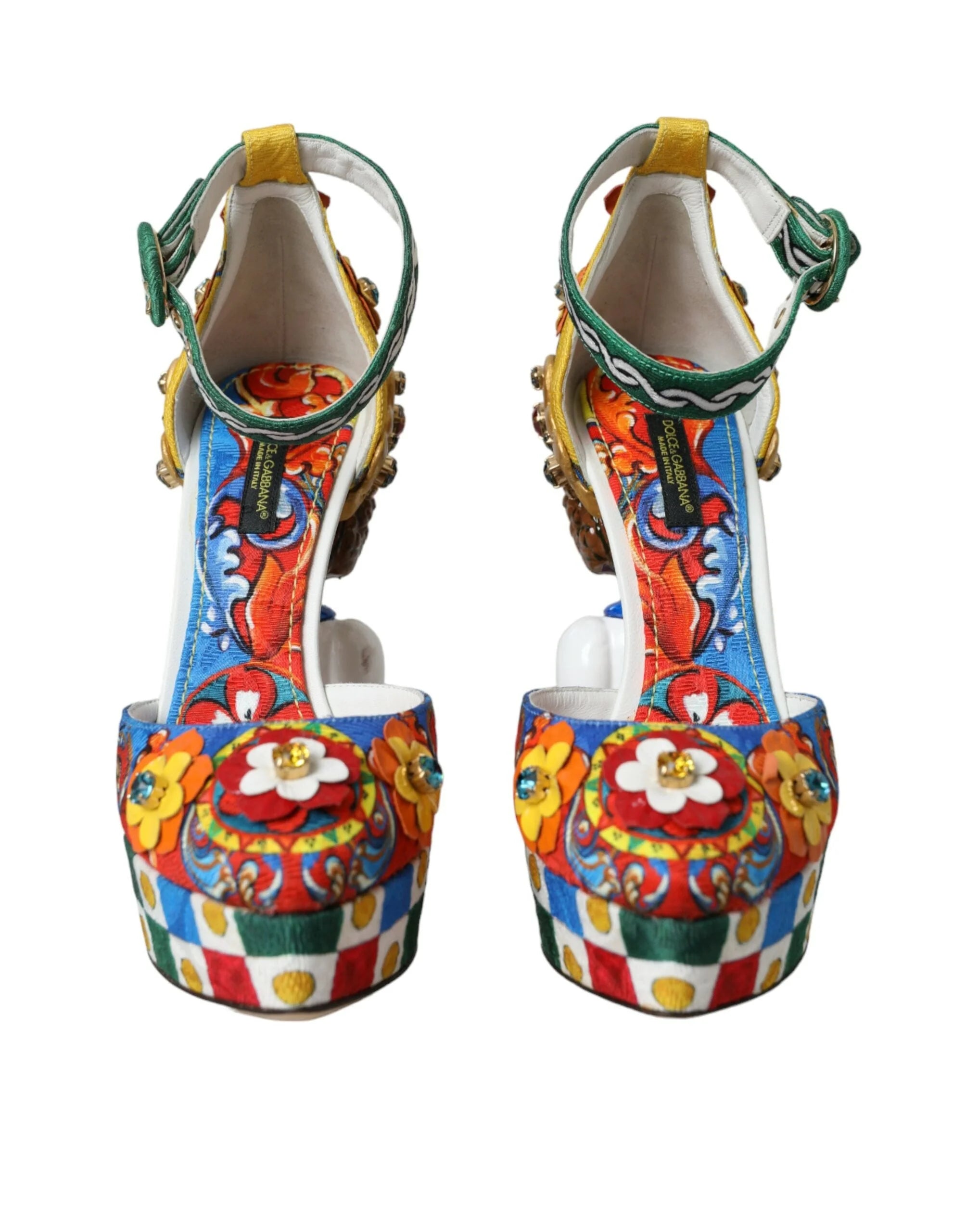 Dolce & Gabbana Multicolor Carretto Embellished Sandals Shoes - EU36.5/US6 - Sandals