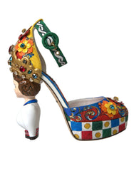 Dolce & Gabbana Multicolor Carretto Embellished Sandals Shoes - EU36.5/US6 - Sandals