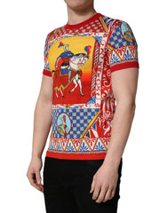 Dolce & Gabbana Multicolor Carretto Print Crew Neck T-shirt - IT44 | XS