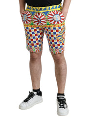 Dolce & Gabbana Multicolor Carretto Print Men Bermuda Shorts - Bermudas
