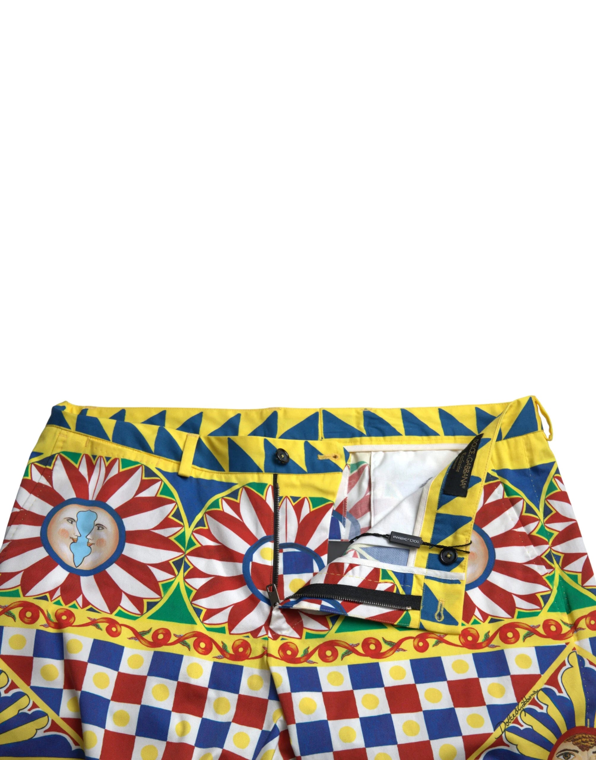 Dolce & Gabbana Multicolor Carretto Print Men Bermuda Shorts - Bermudas