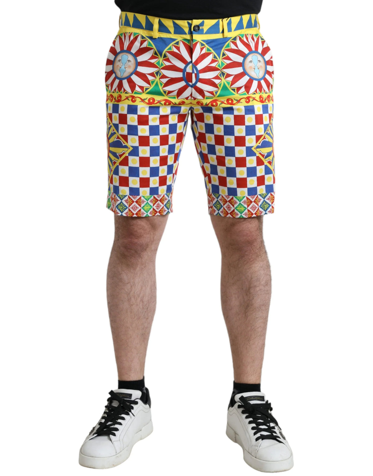 Dolce & Gabbana Multicolor Carretto Print Men Bermuda Shorts - Bermudas
