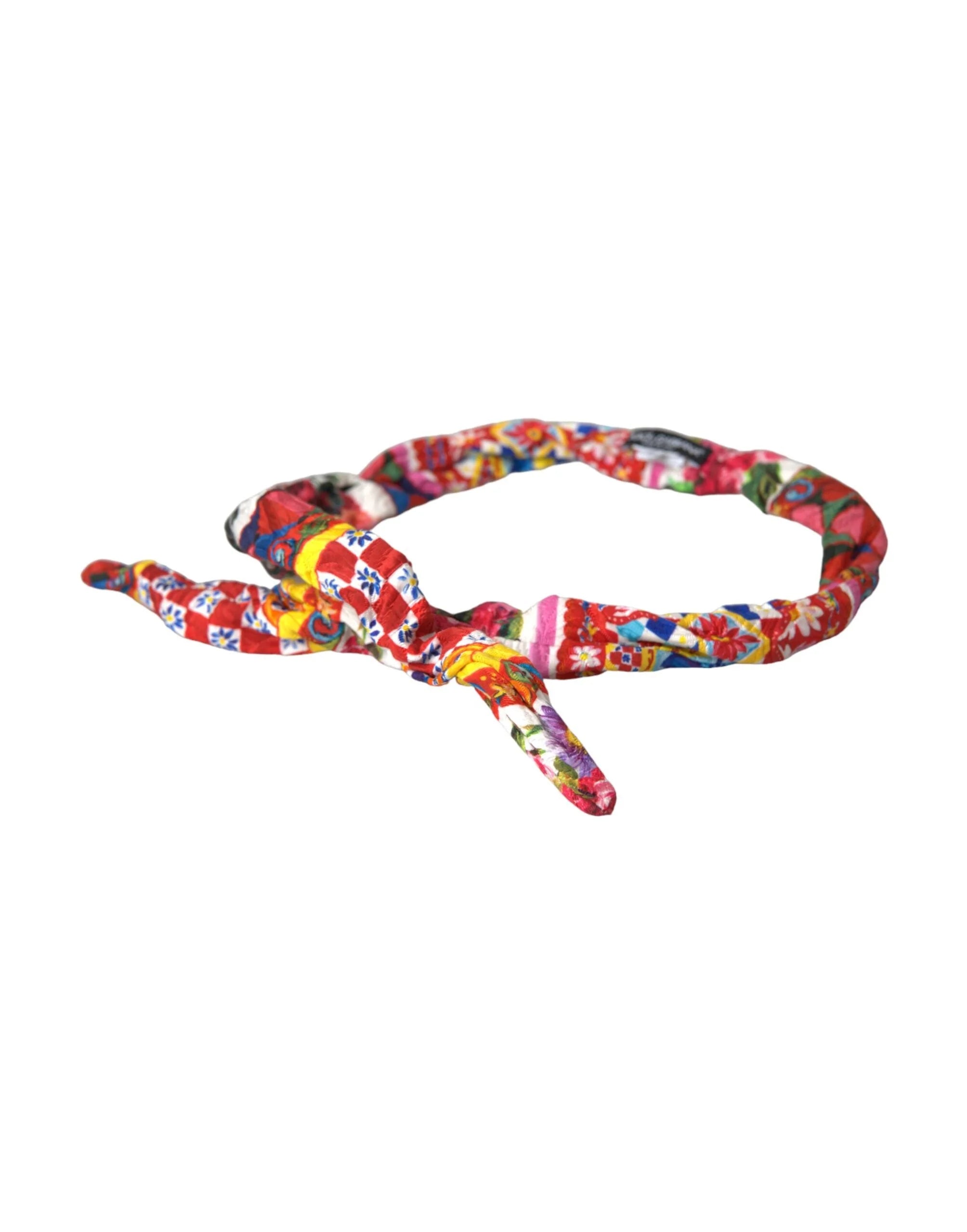 Dolce & Gabbana Multicolor Carretto Print Waist Belt - IT40|S - Belts