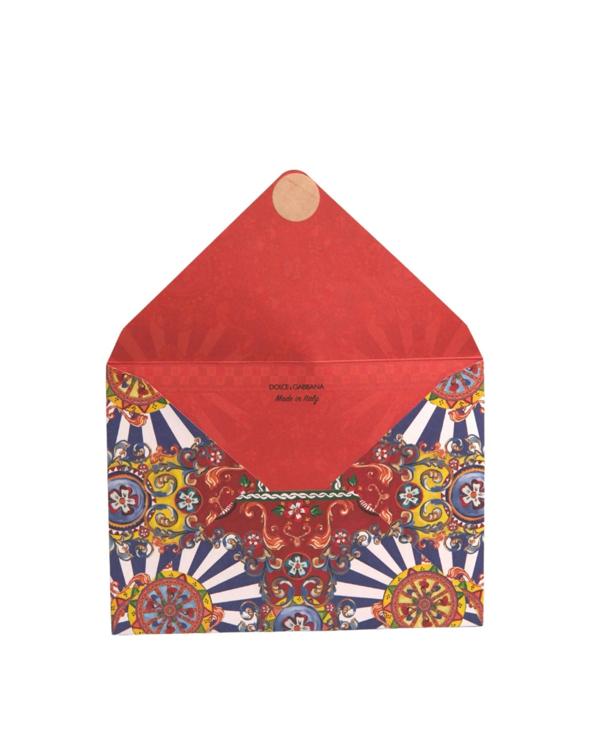 Dolce & Gabbana Multicolor Carretto Siciliano Envelope Post Card Holder - Card Cases