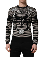 Dolce & Gabbana Multicolor Cashmere Striped CrewNeck Sweater - IT46 | S