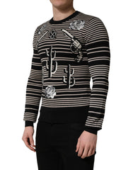 Dolce & Gabbana Multicolor Cashmere Striped CrewNeck Sweater - IT46 | S