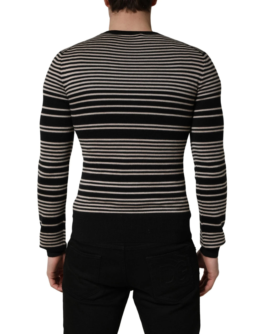 Dolce & Gabbana Multicolor Cashmere Striped CrewNeck Sweater - IT46 | S
