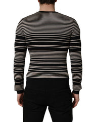 Dolce & Gabbana Multicolor Cashmere Striped CrewNeck Sweater - IT46 | S