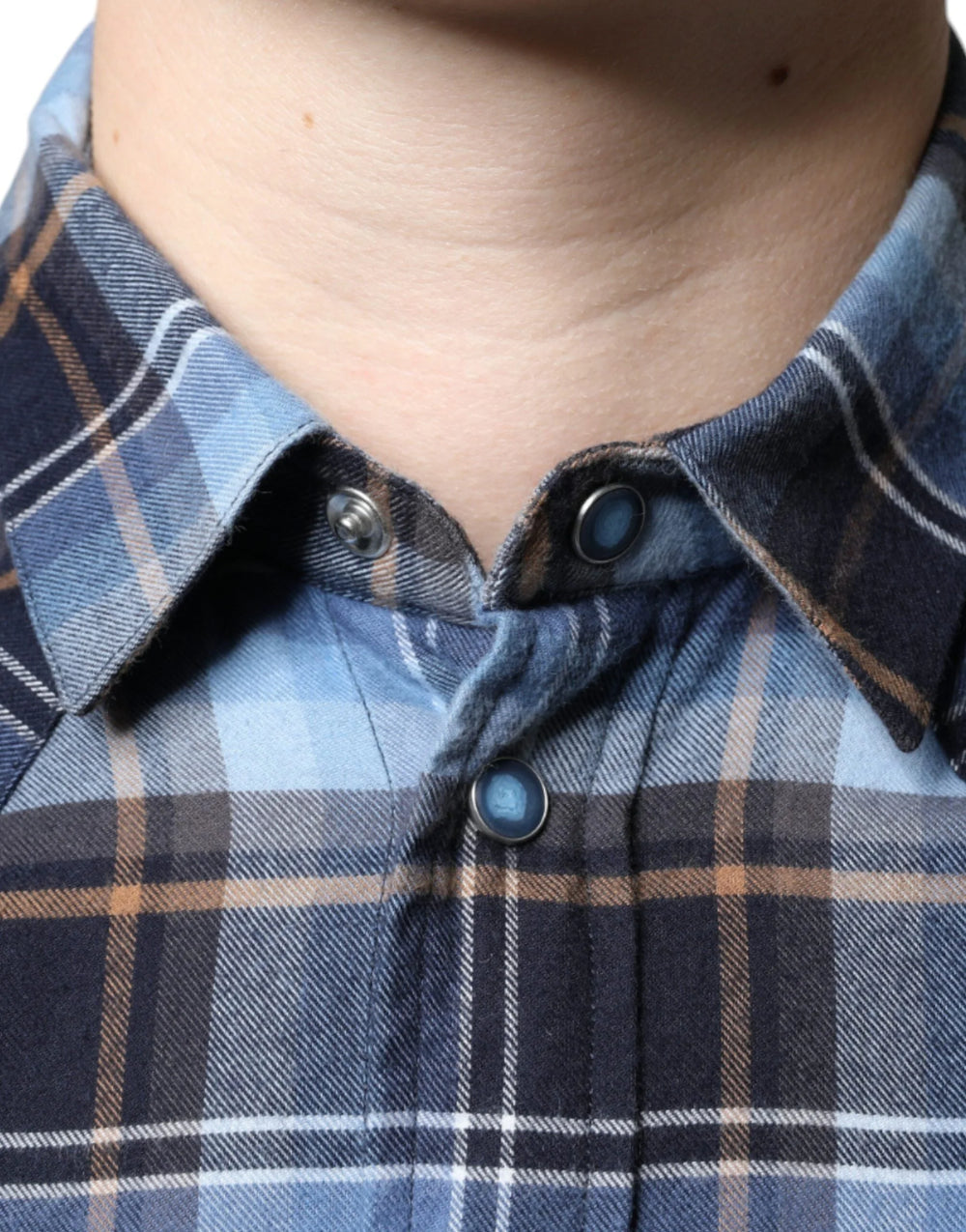 Dolce & Gabbana Multicolor Checkered Paradiso Patch Slim Fit Shirt - IT40 | M - Shirts