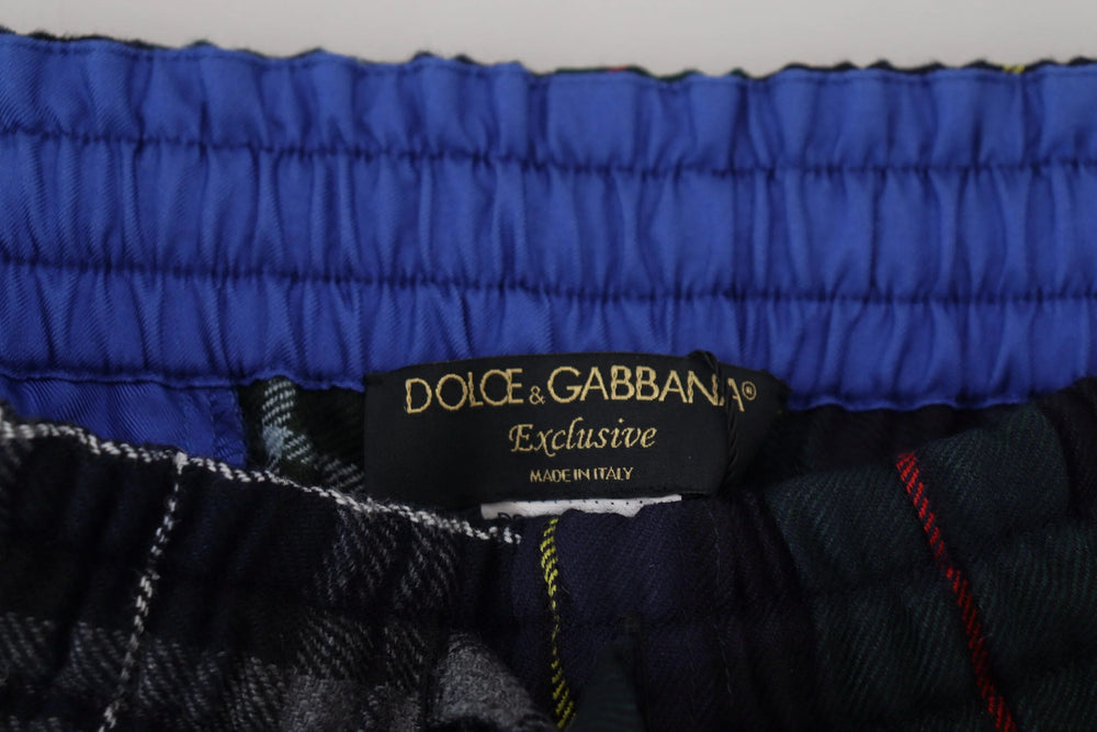 Dolce & Gabbana Multicolor Checkered Wool Men Jogger Pants - IT48 | M - Joggers