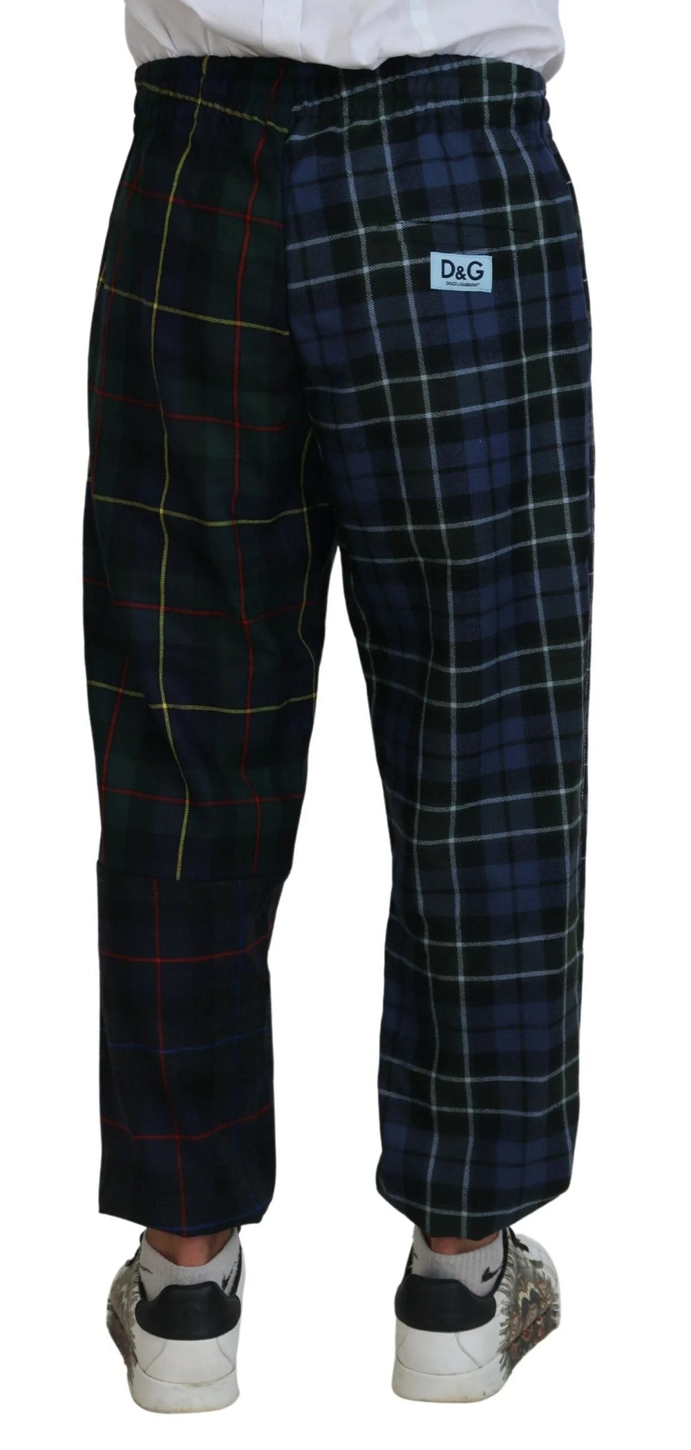 Dolce & Gabbana Multicolor Checkered Wool Men Jogger Pants - IT48 | M - Joggers