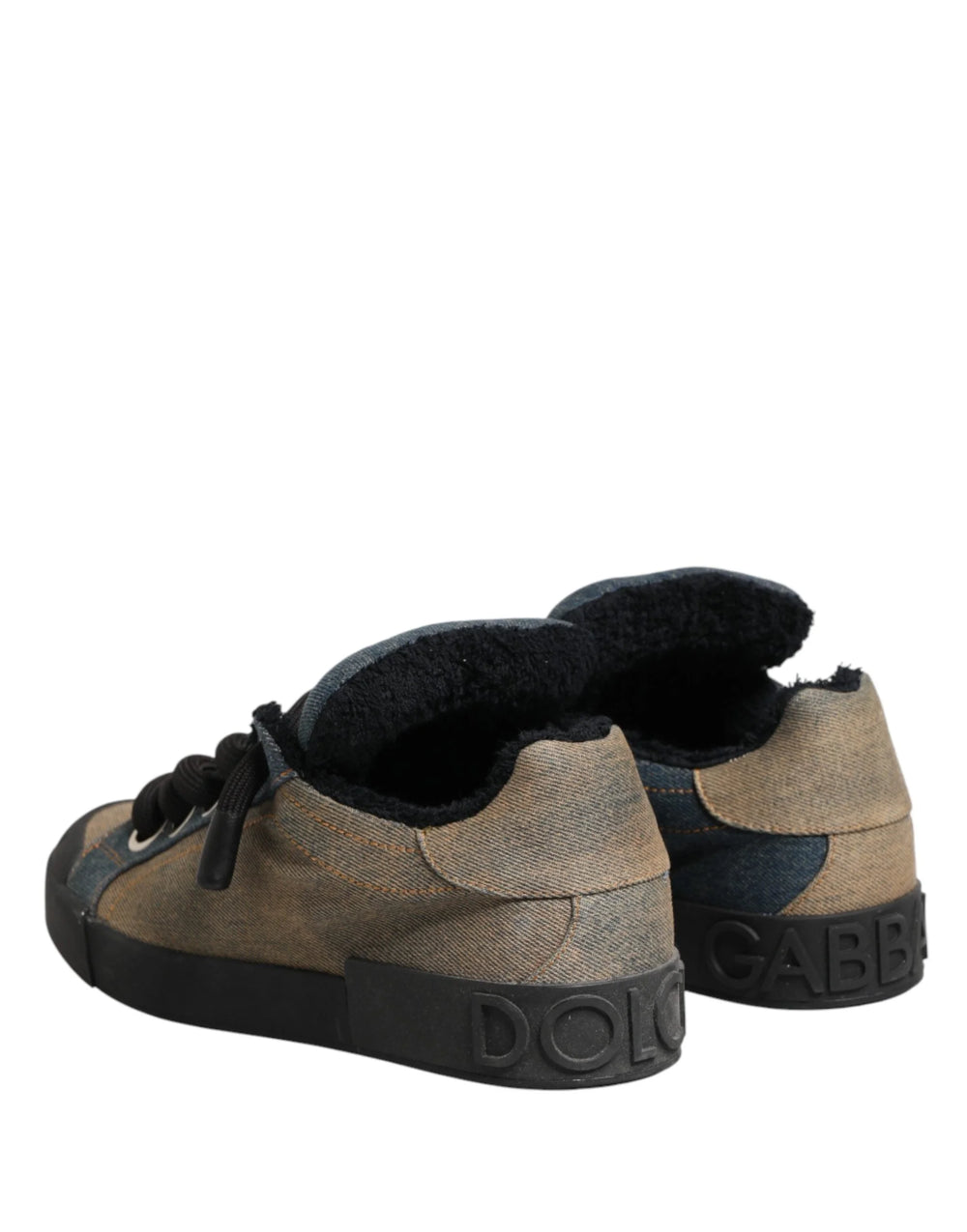 Dolce & Gabbana Multicolor Color Block Denim Low Top Sneakers Shoes - EU44/US11