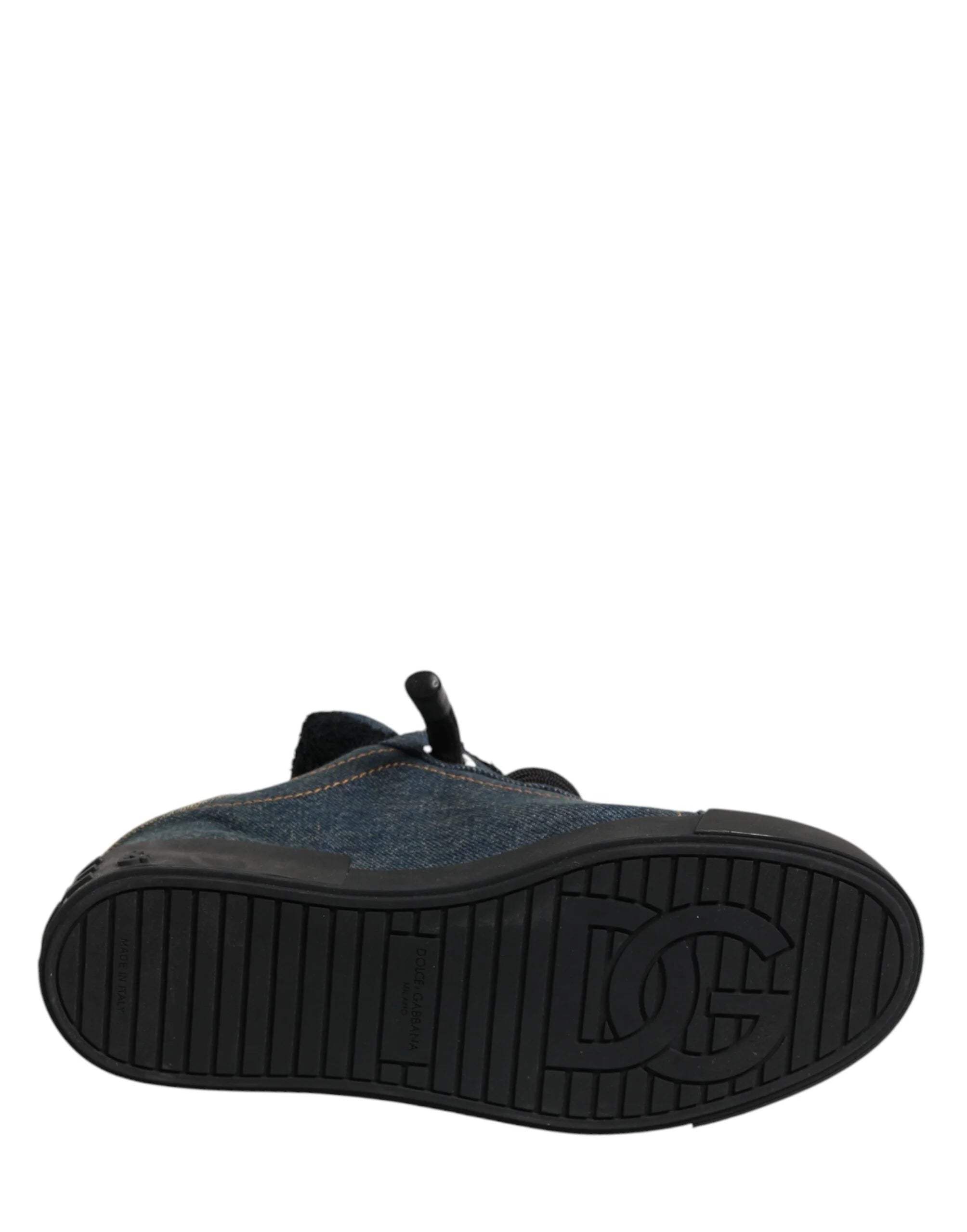 Dolce & Gabbana Multicolor Color Block Denim Low Top Sneakers Shoes - EU44/US11