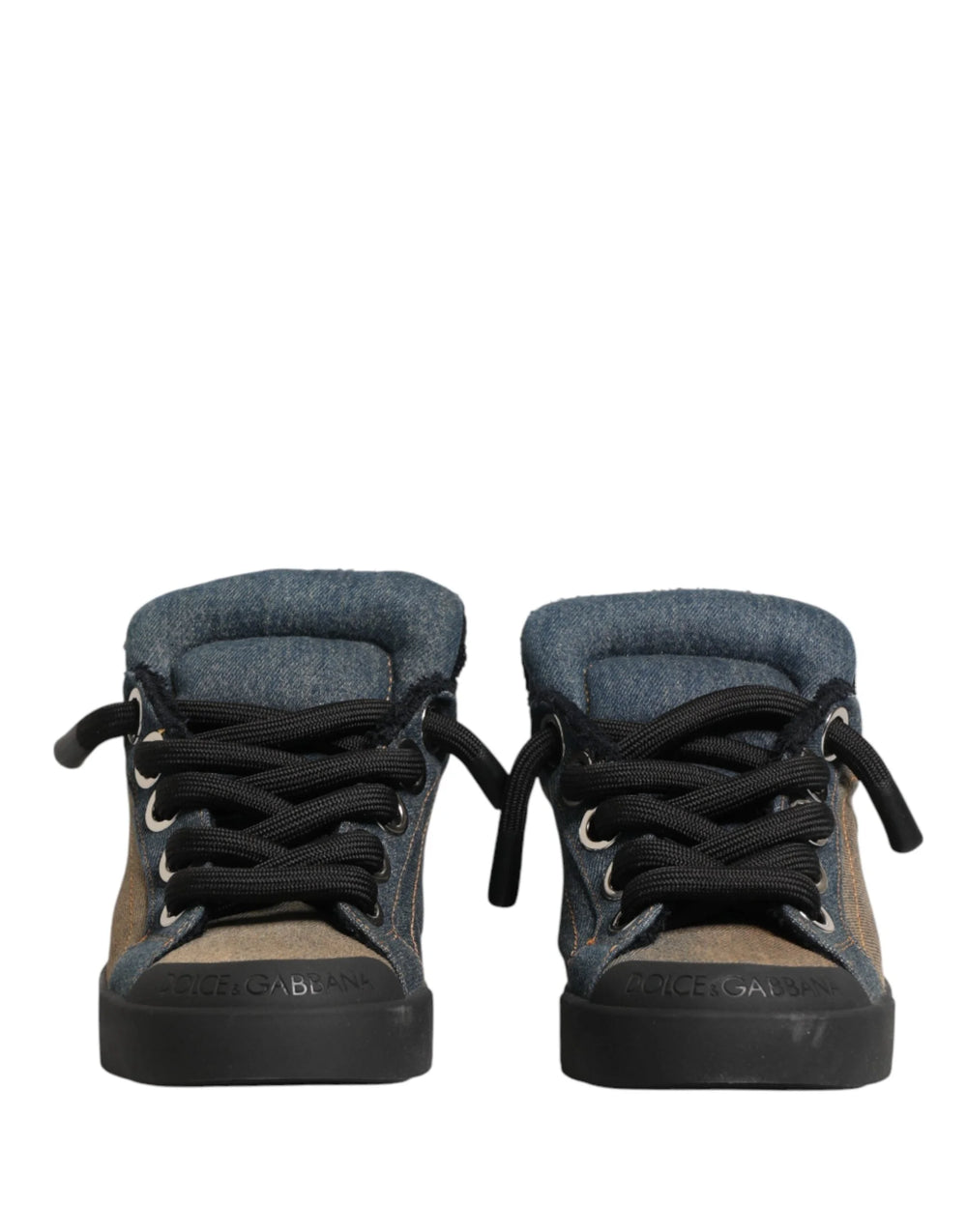 Dolce & Gabbana Multicolor Color Block Denim Low Top Sneakers Shoes - EU44/US11