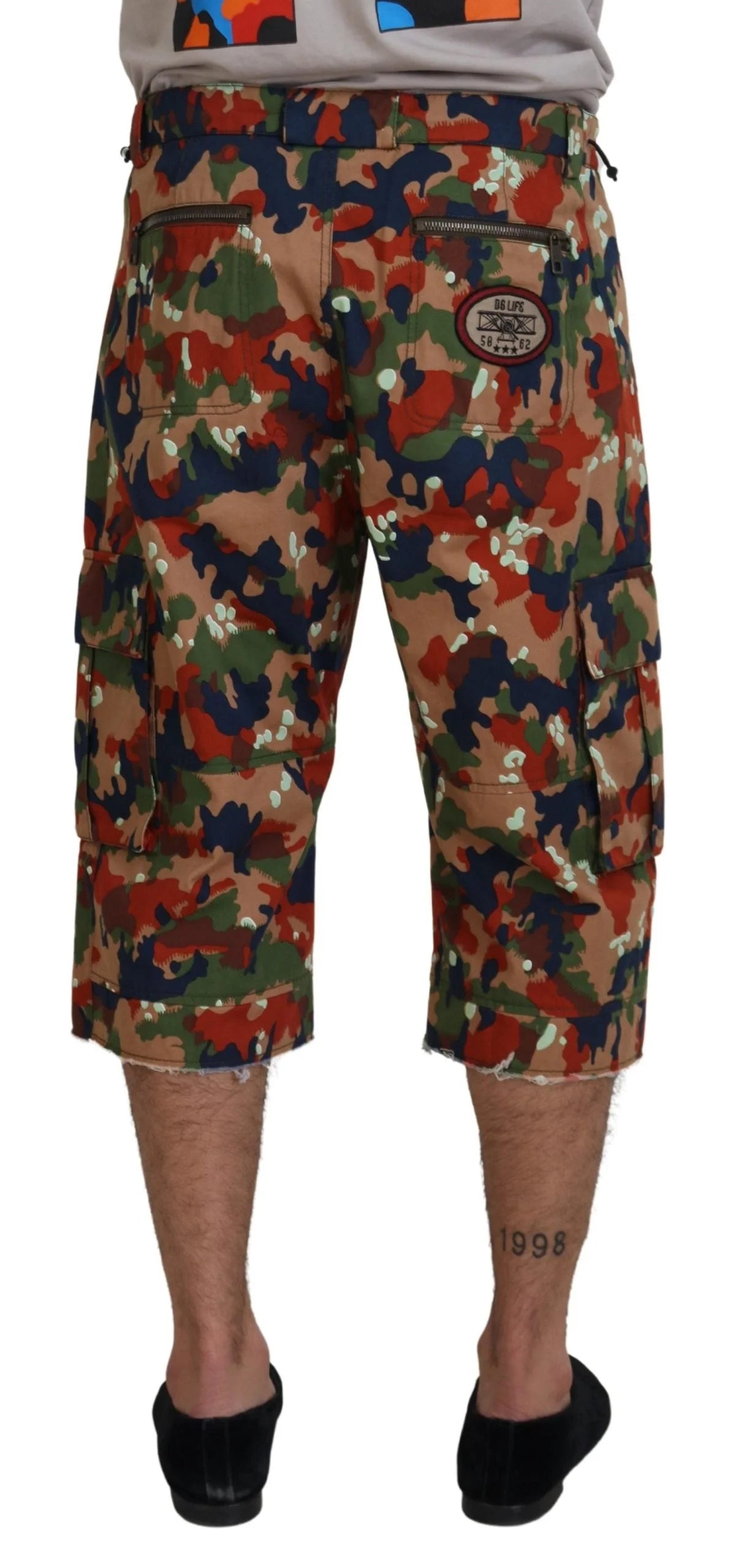 Dolce & Gabbana Multicolor Cotton Camouflaged Cargo Shorts - IT48 | M - Cargo Shorts