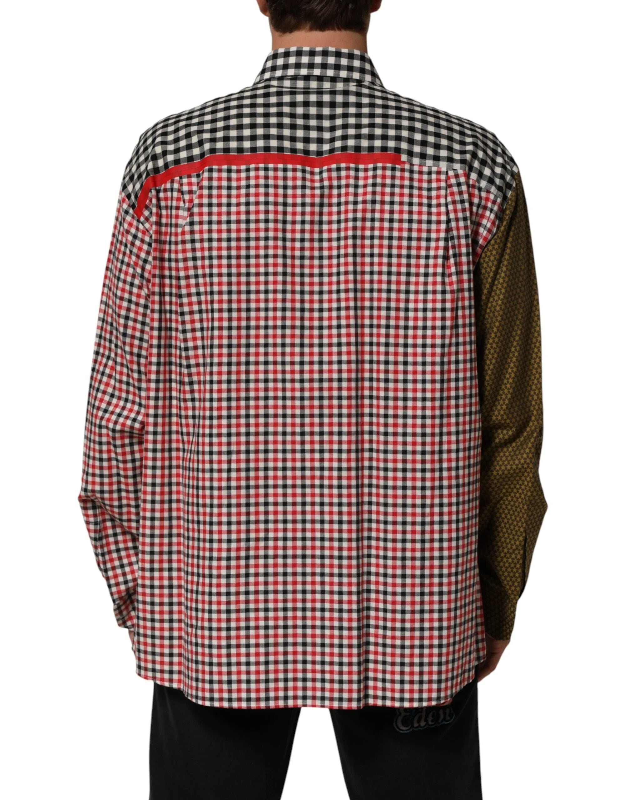 Dolce & Gabbana Multicolor Cotton Collared Checkered Shirt