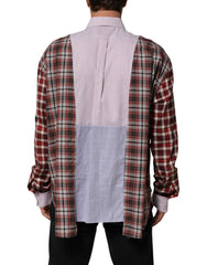 Dolce & Gabbana Multicolor Cotton Collared Checkered Shirt