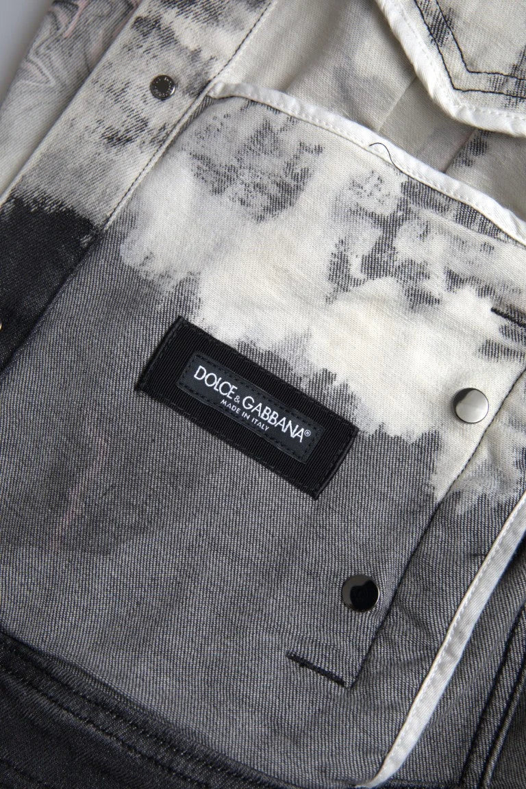 Dolce & Gabbana Multicolor Cotton Collared Denim Jacket - IT48 | M - Trucker Jackets