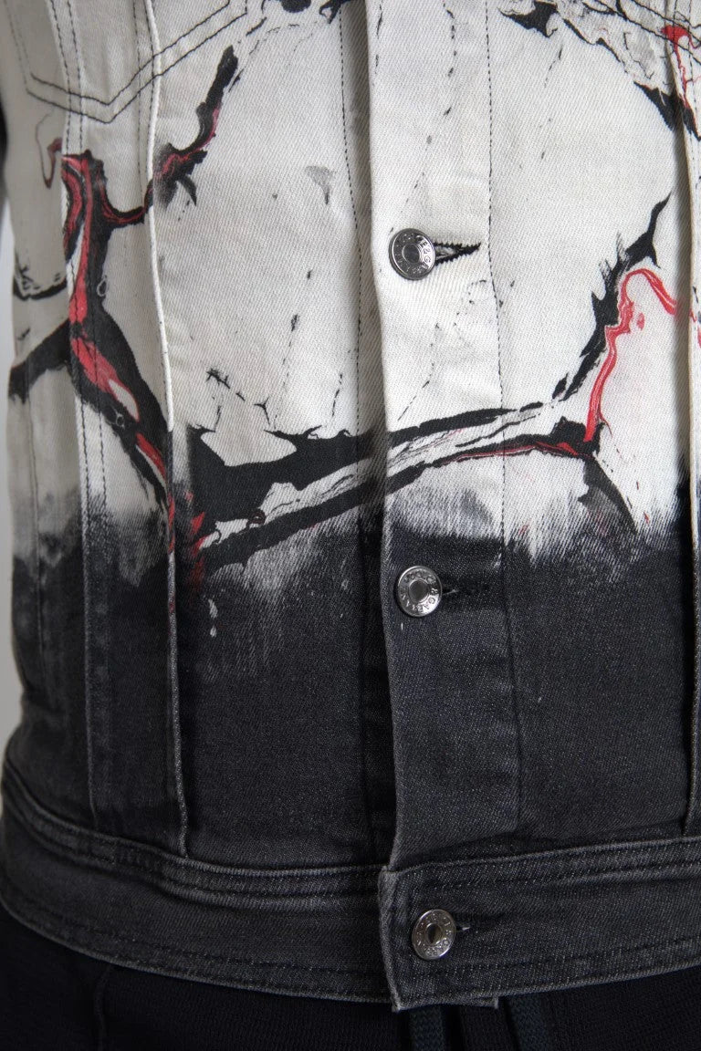 Dolce & Gabbana Multicolor Cotton Collared Denim Jacket - IT48 | M - Trucker Jackets