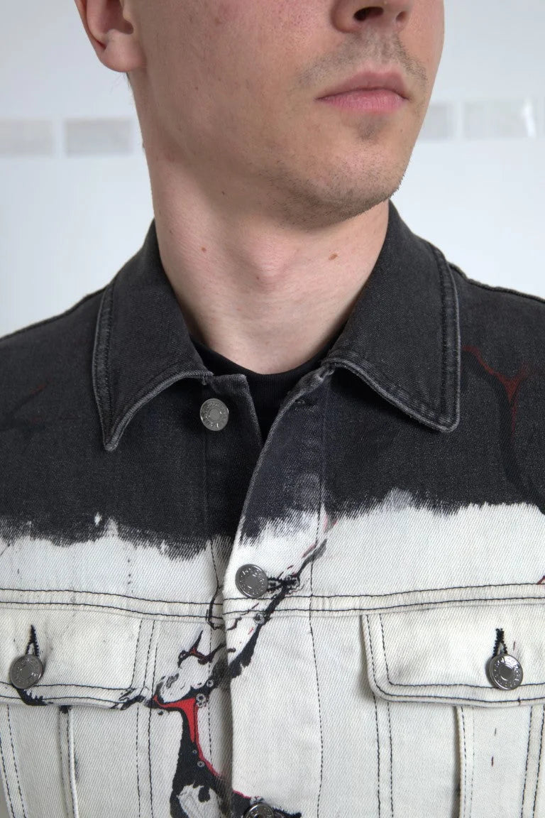 Dolce & Gabbana Multicolor Cotton Collared Denim Jacket - IT48 | M - Trucker Jackets