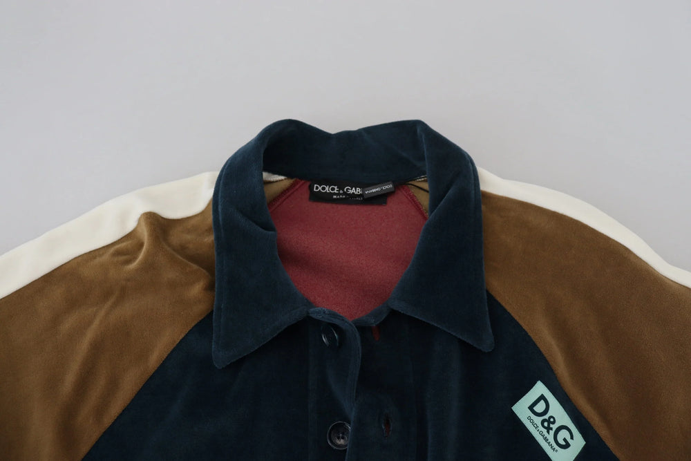 Dolce & Gabbana Multicolor Cotton Collared Pullover Sweater - IT48 | M - Sweaters