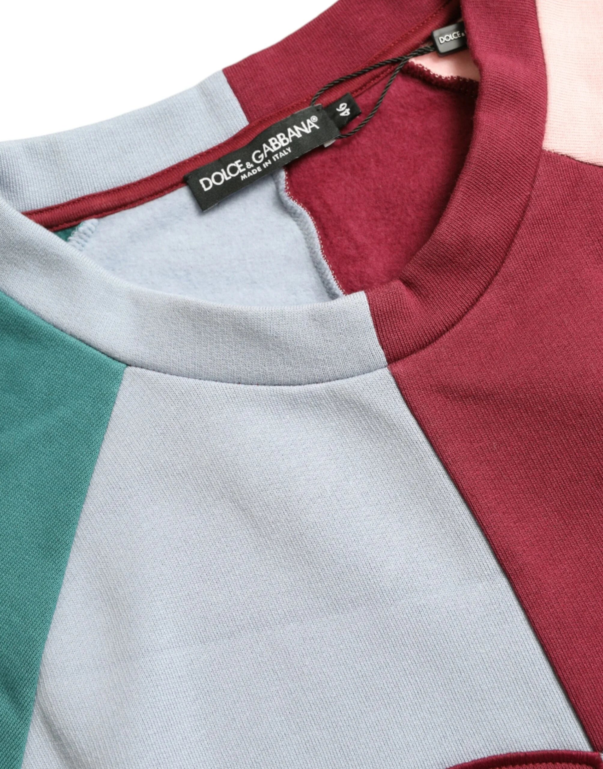 Dolce & Gabbana Multicolor Cotton Crewneck Pullover Sweater - IT46|XL - Sweaters