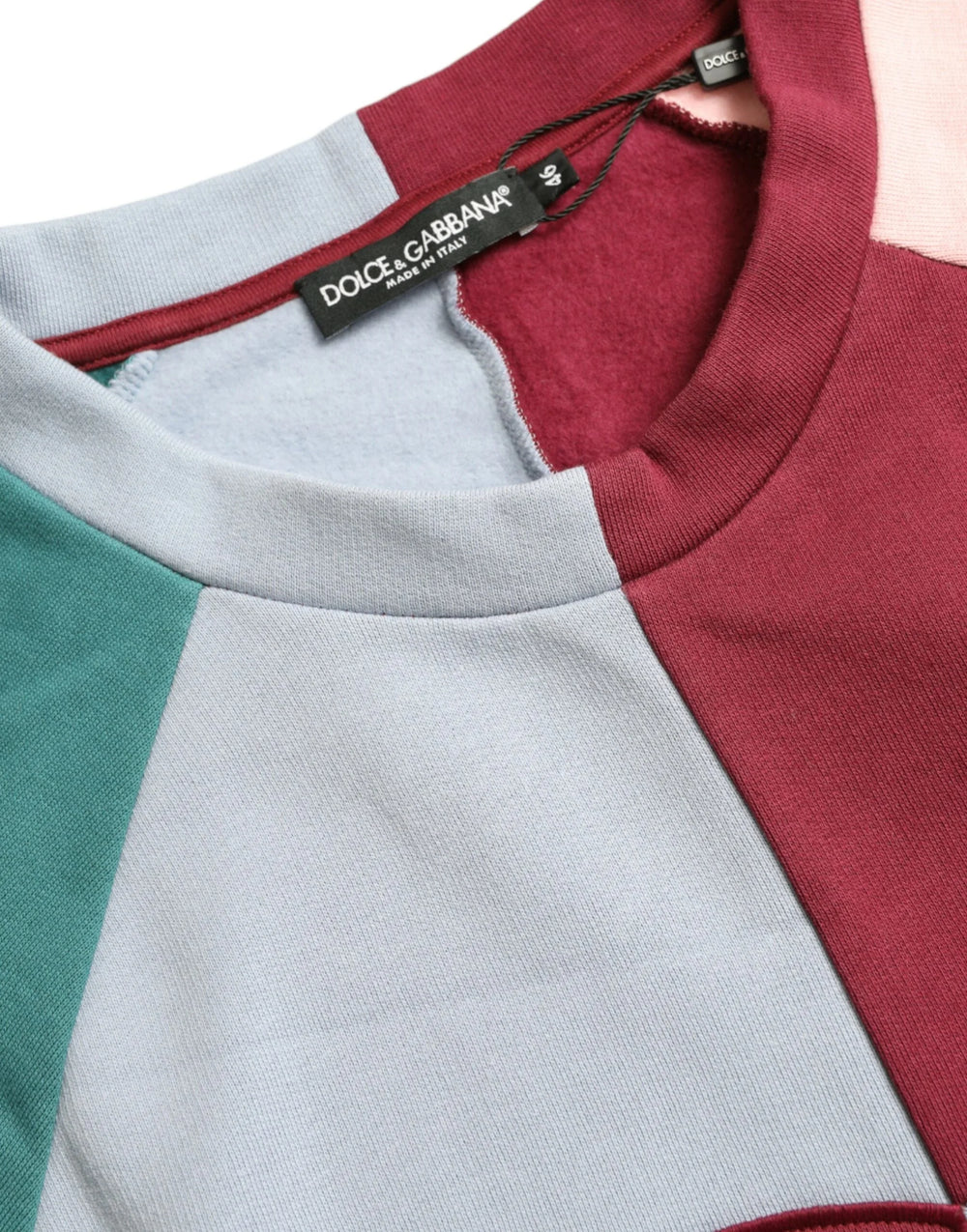 Dolce & Gabbana Multicolor Cotton Crewneck Pullover Sweater - IT46|XL - Sweaters