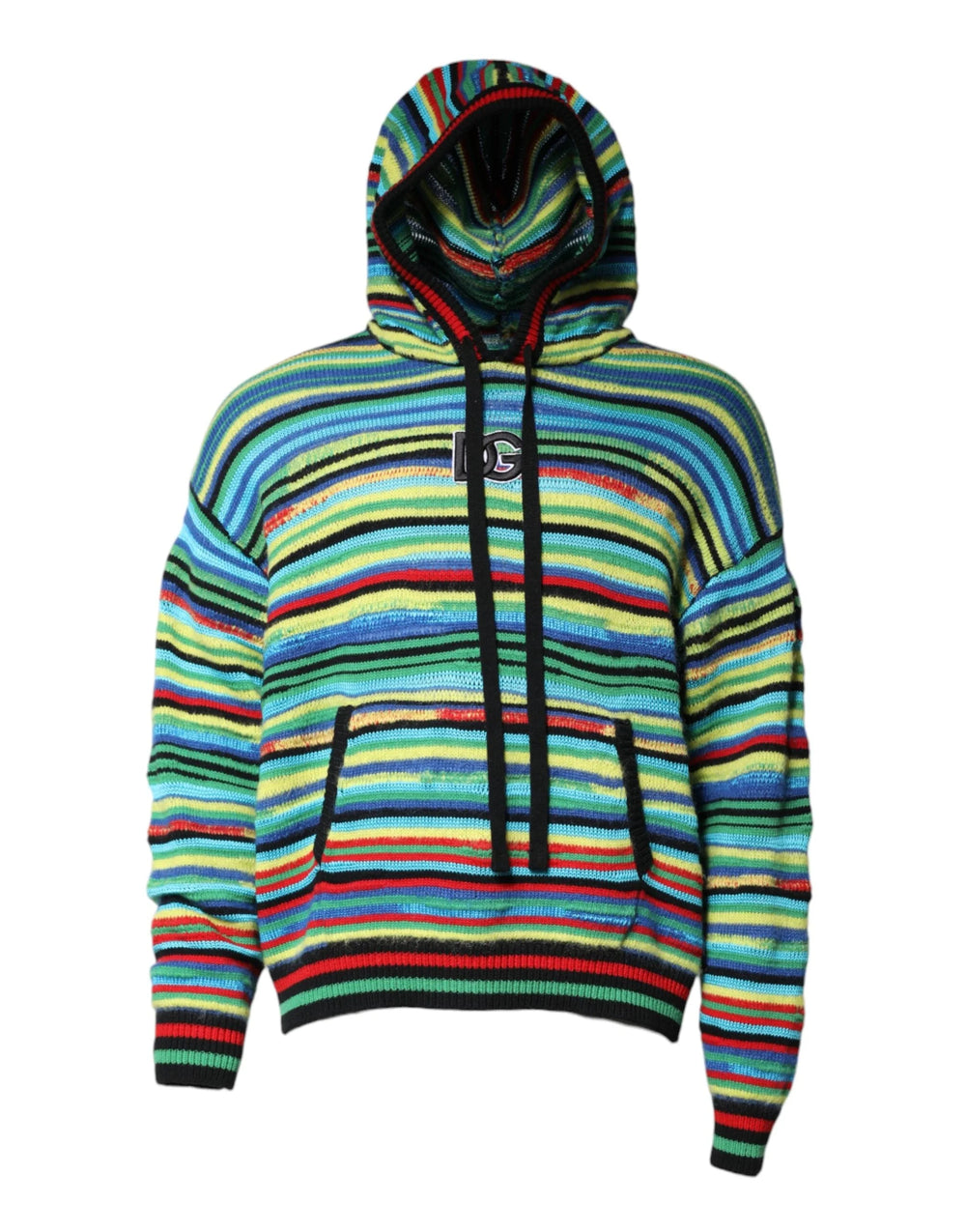 Dolce & Gabbana Multicolor Cotton Hooded Pullover Sweater - IT48 | M - Hoodies