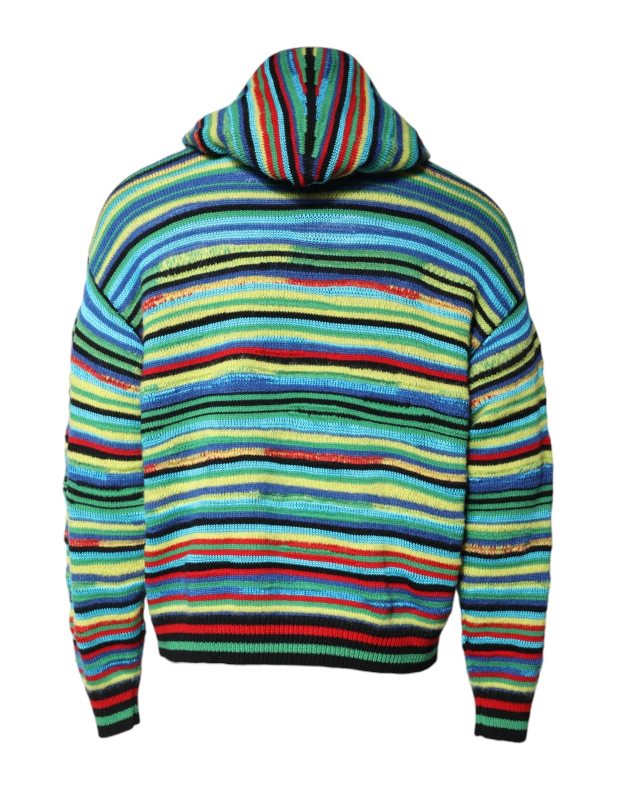 Dolce & Gabbana Multicolor Cotton Hooded Pullover Sweater - IT48 | M - Hoodies