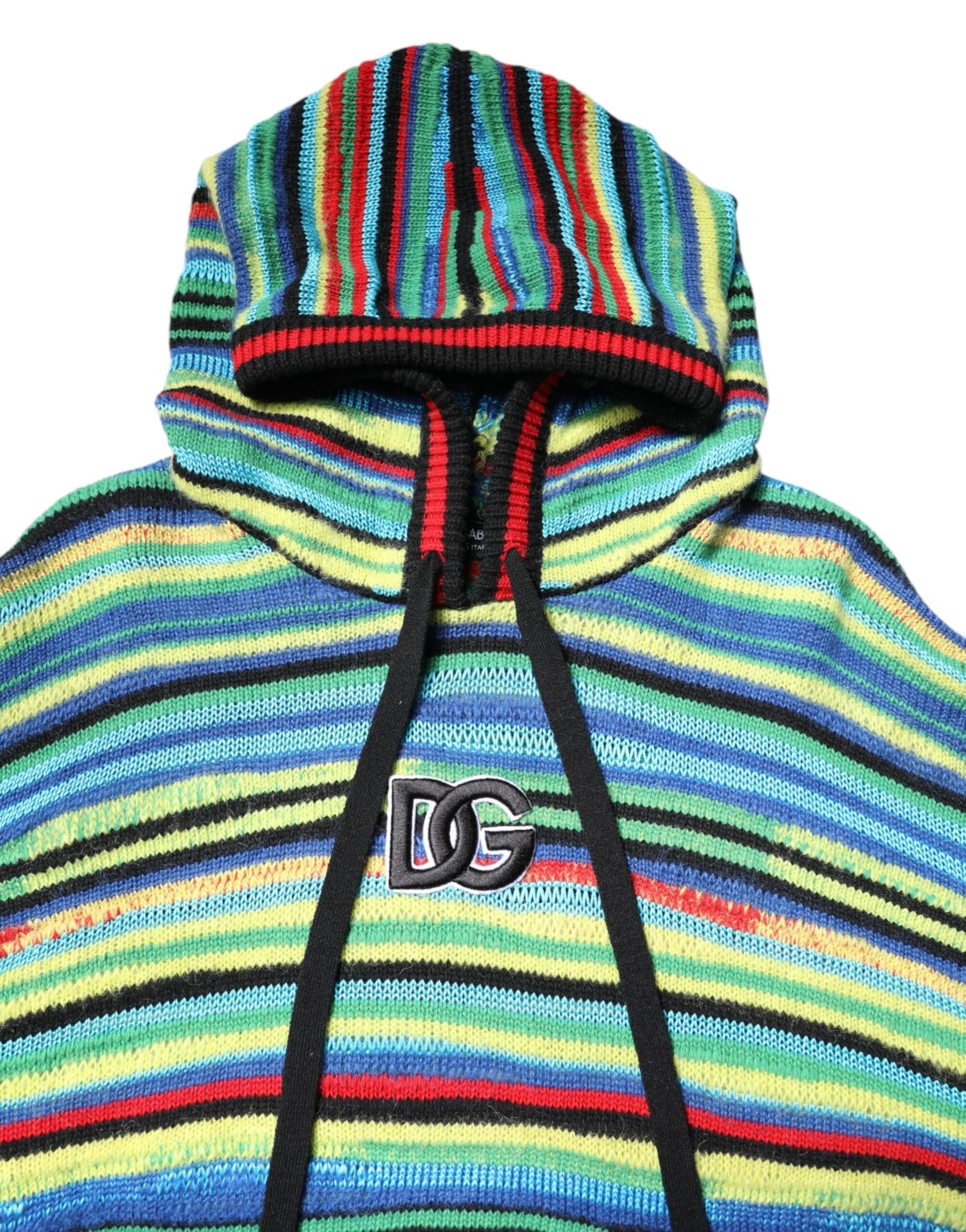 Dolce & Gabbana Multicolor Cotton Hooded Pullover Sweater - IT48 | M - Hoodies