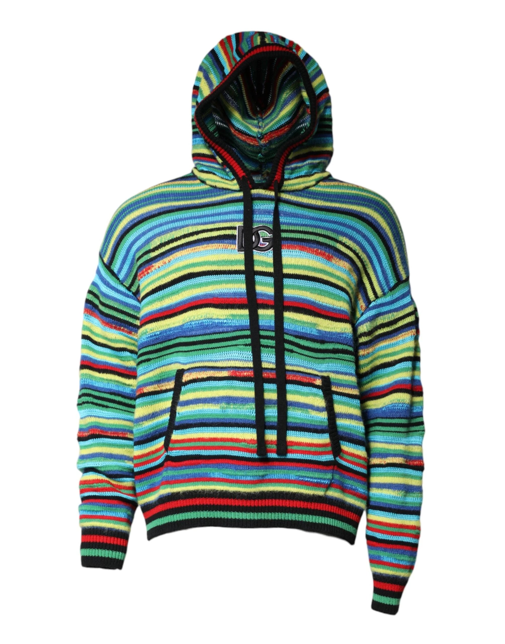 Dolce & Gabbana Multicolor Cotton Hooded Pullover Sweater - IT48 | M - Hoodies