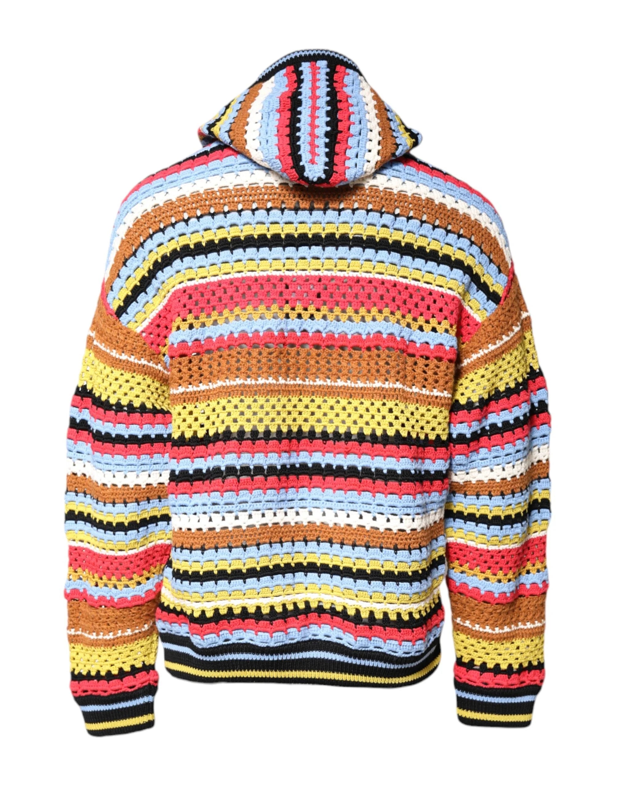 Dolce & Gabbana Multicolor Cotton Hooded Pullover Sweater - IT50 | L - Hoodies