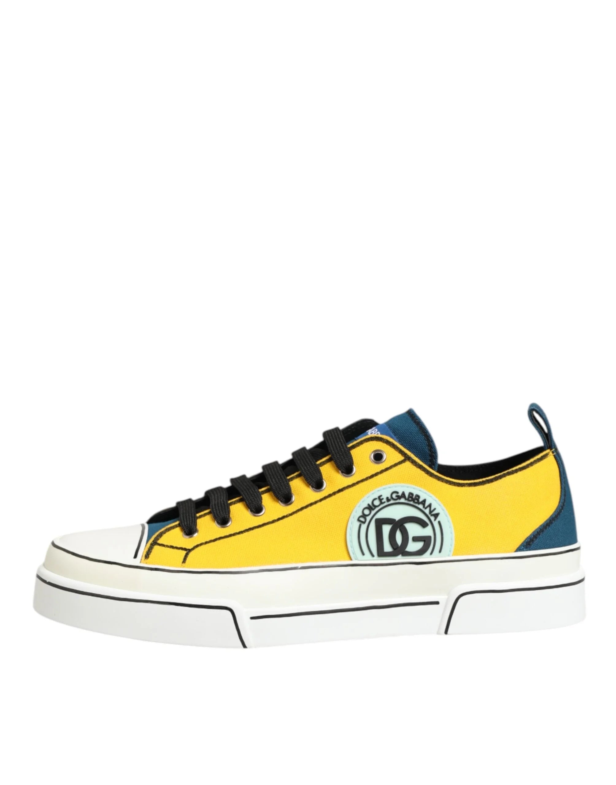 Dolce & Gabbana Multicolor Cotton Logo Low Top Sneakers Shoes - EU44/US11 - Sneakers