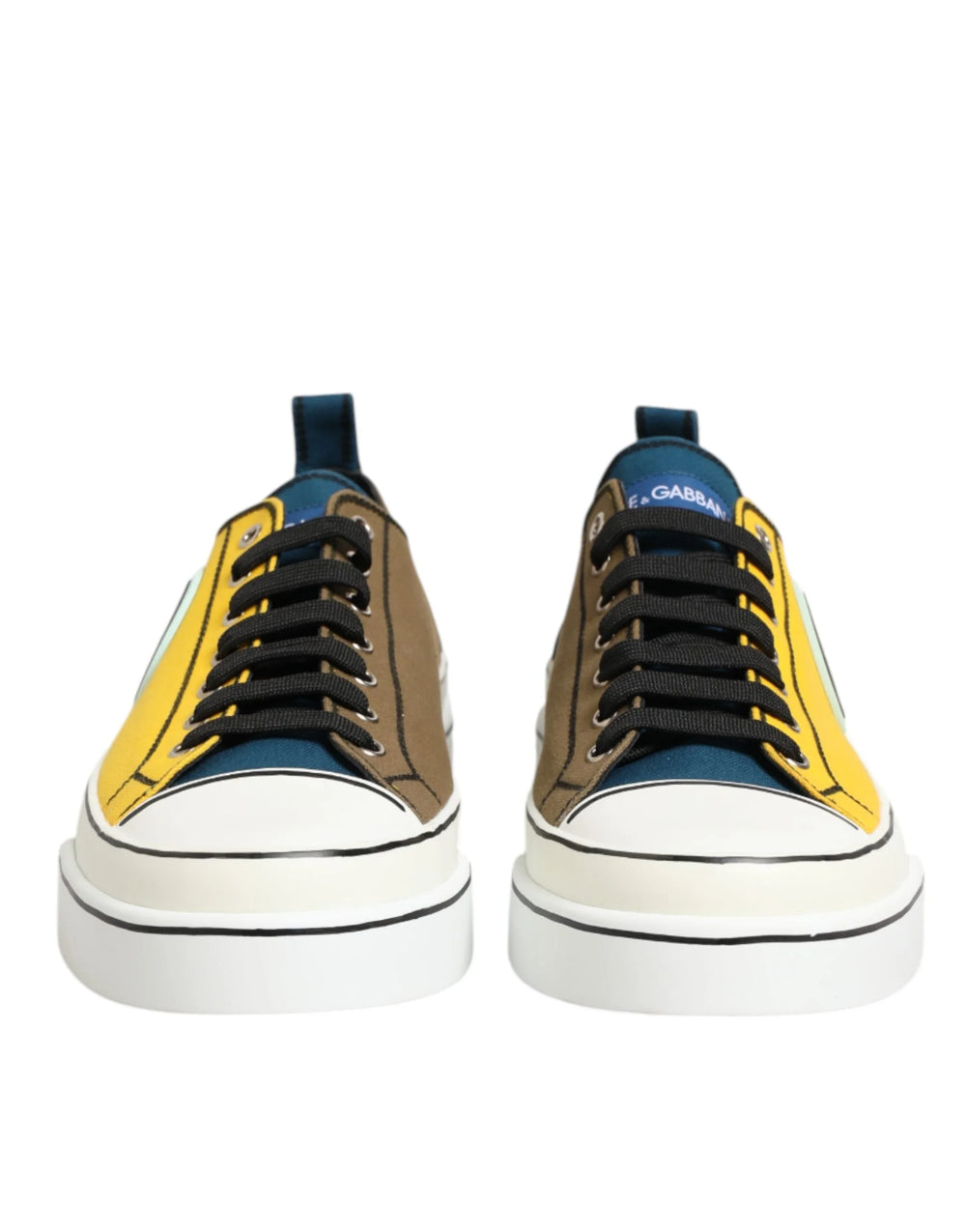Dolce & Gabbana Multicolor Cotton Logo Low Top Sneakers Shoes - EU44/US11 - Sneakers