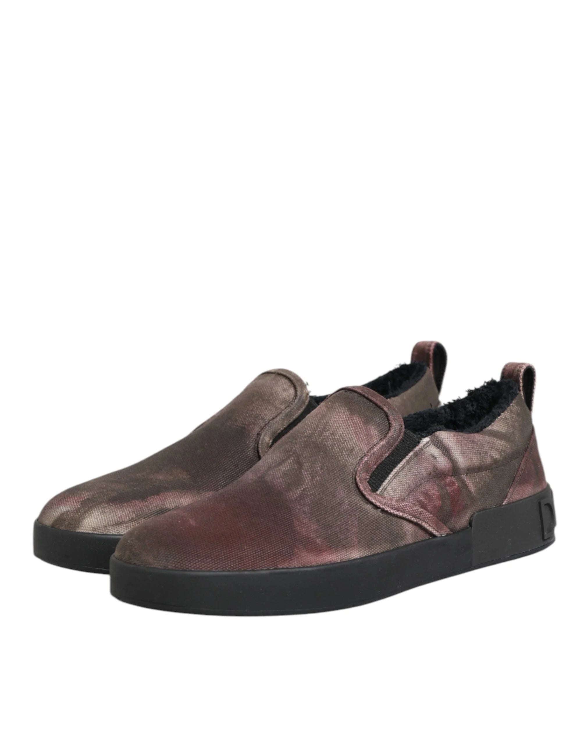 Dolce & Gabbana Multicolor Cotton Low Top Slip On Men Sneakers Shoes - EU44/US11