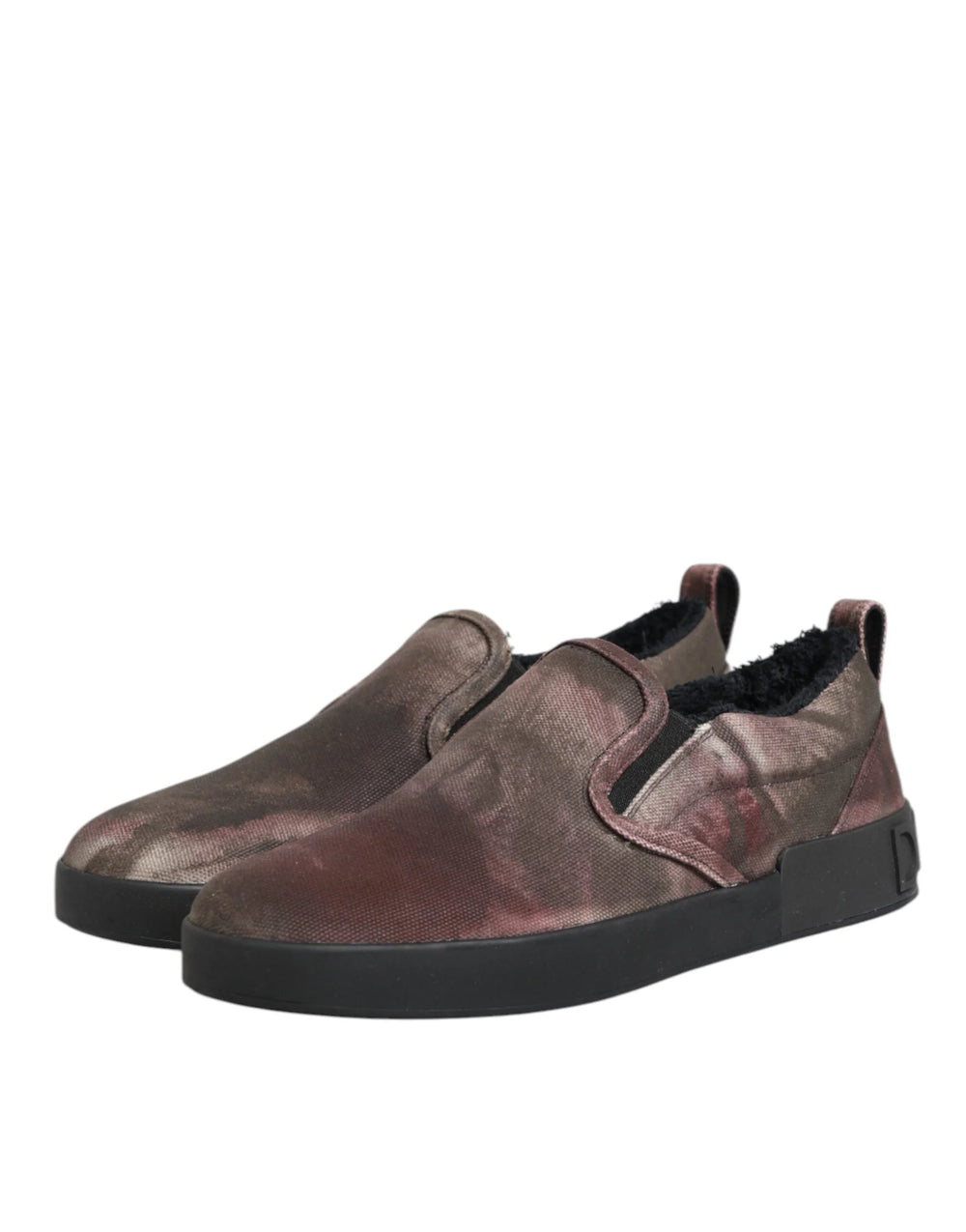 Dolce & Gabbana Multicolor Cotton Low Top Slip On Men Sneakers Shoes - EU44/US11