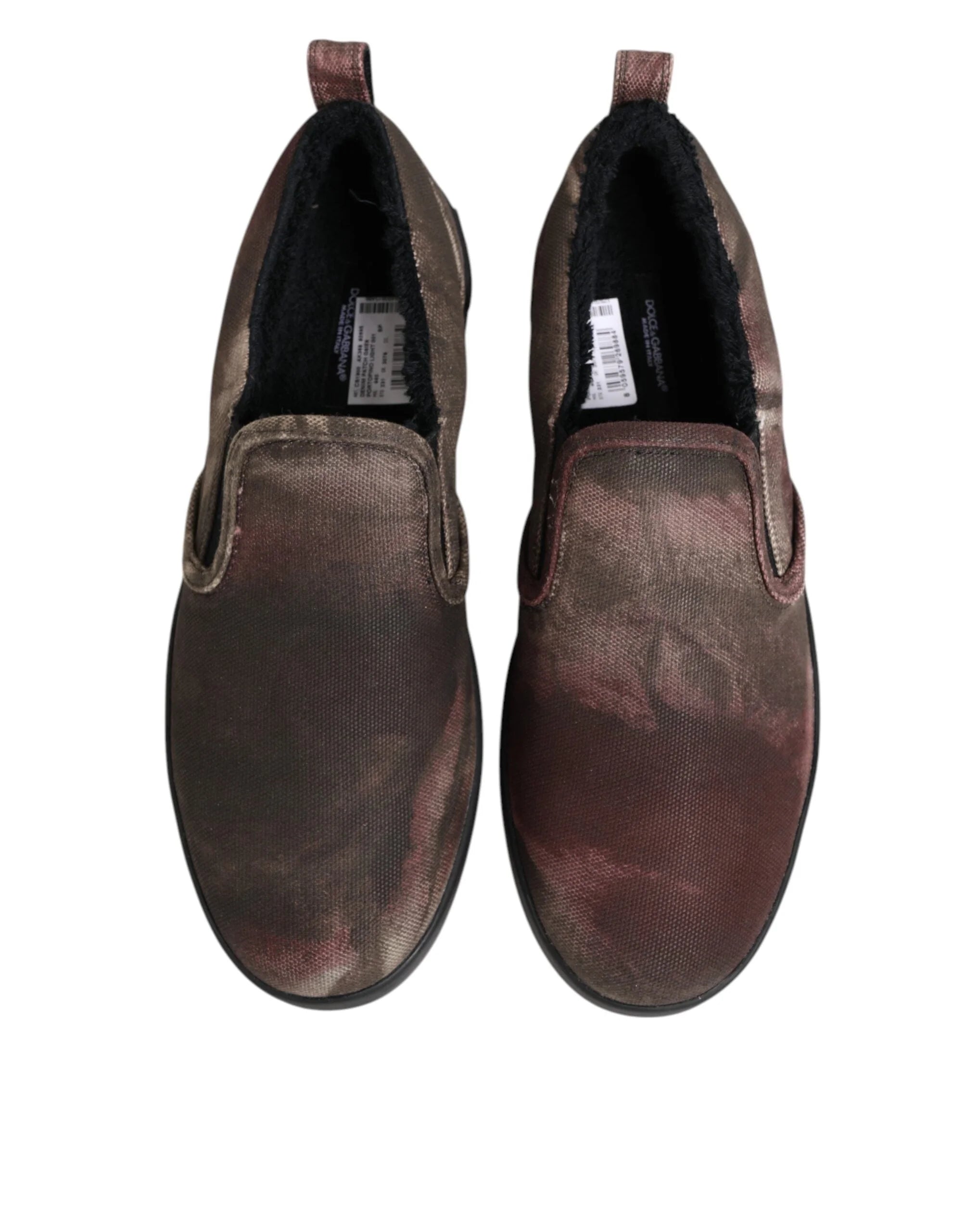 Dolce & Gabbana Multicolor Cotton Low Top Slip On Men Sneakers Shoes - EU44/US11